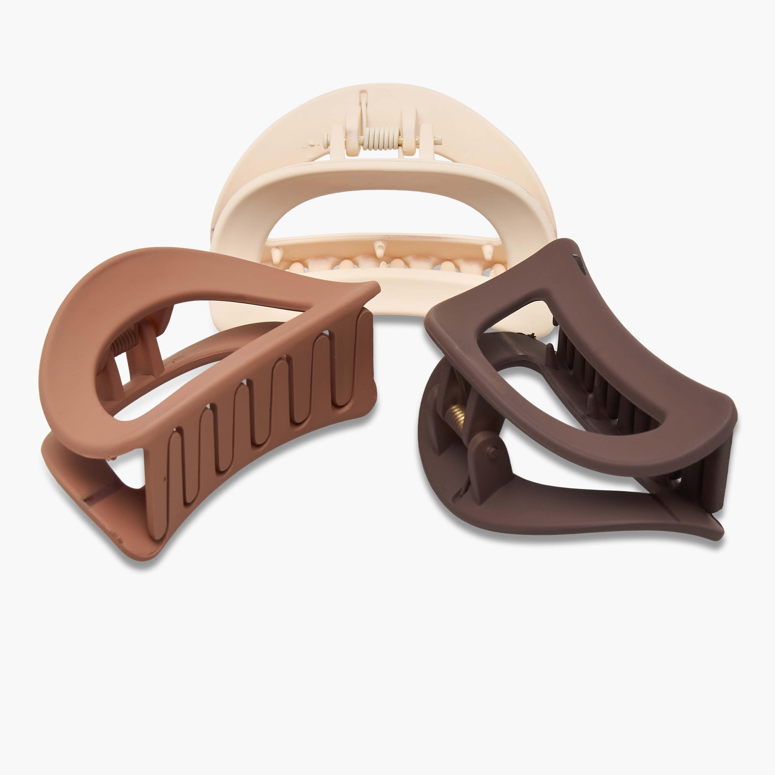 مشابك شعر بتصميم منحني ومفرغ من جلو - عبوة 3 قطع-women-hairaccessories-clamps-image-6