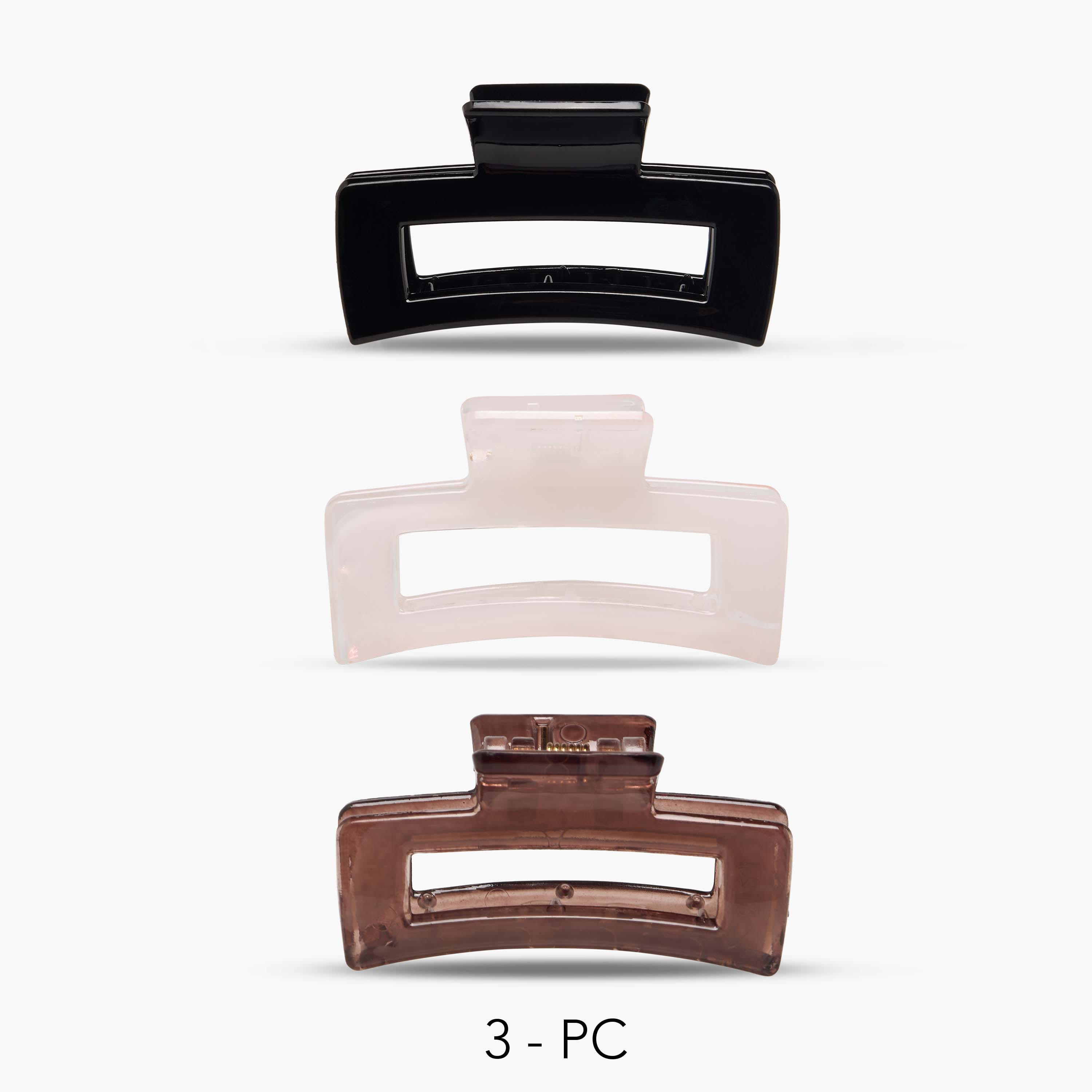 مشابك شعر بشكل مستطيل من جلو - عبوة 3 قطع-women-hairaccessories-clamps-image-1