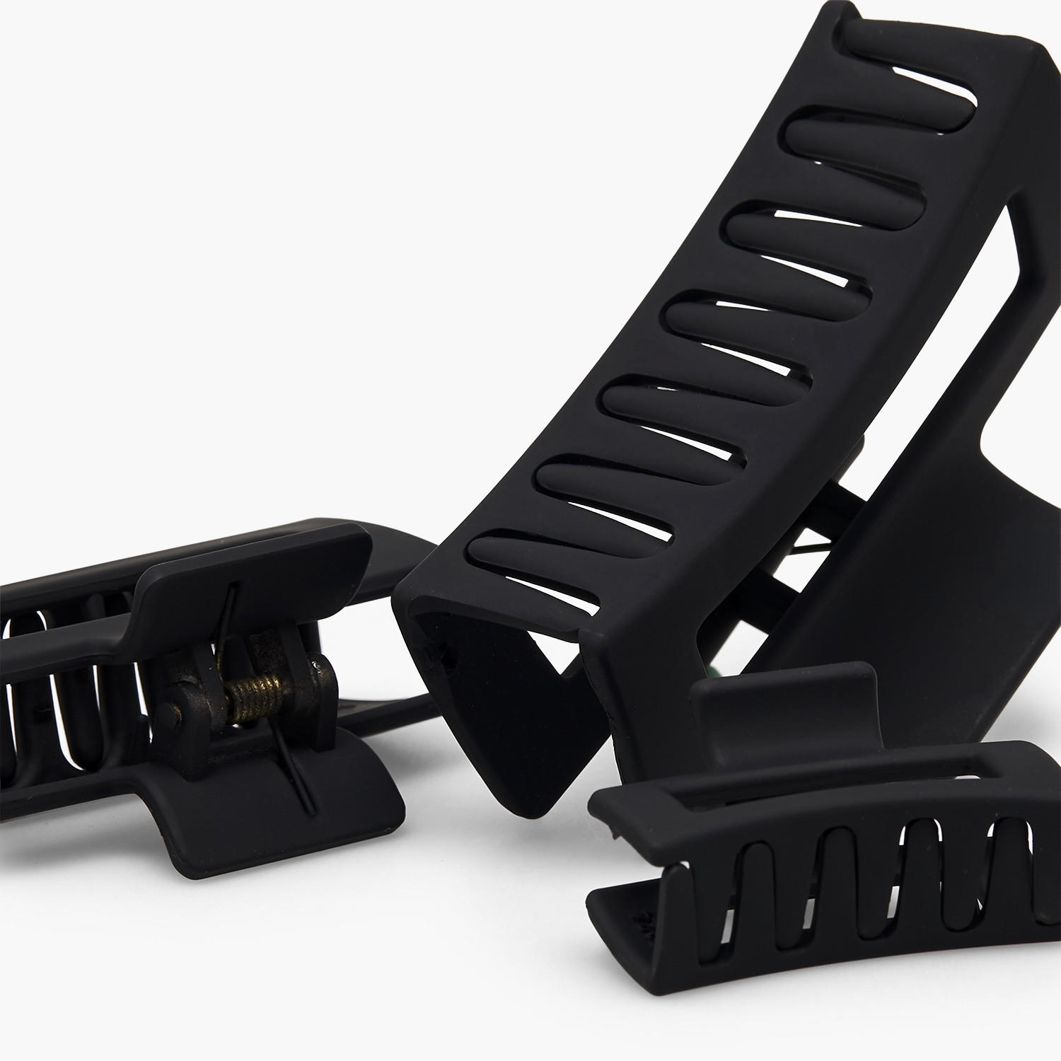 طقم مشابك شعر مستطيلة بتفاصيل مفرغة 3 قطع من جلو-women-hairaccessories-clamps-image-6