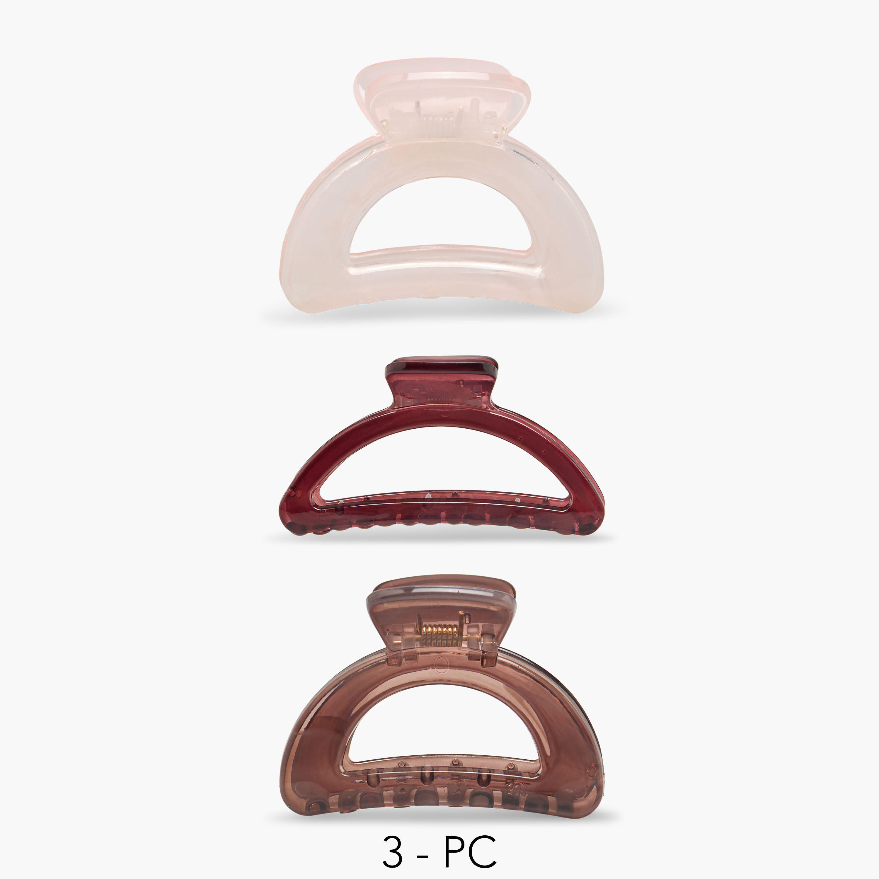 مشابك شعر منحنية بتفاصيل مفرغة من جلوو - طقم من 3 قطع-women-hairaccessories-clamps-image-1