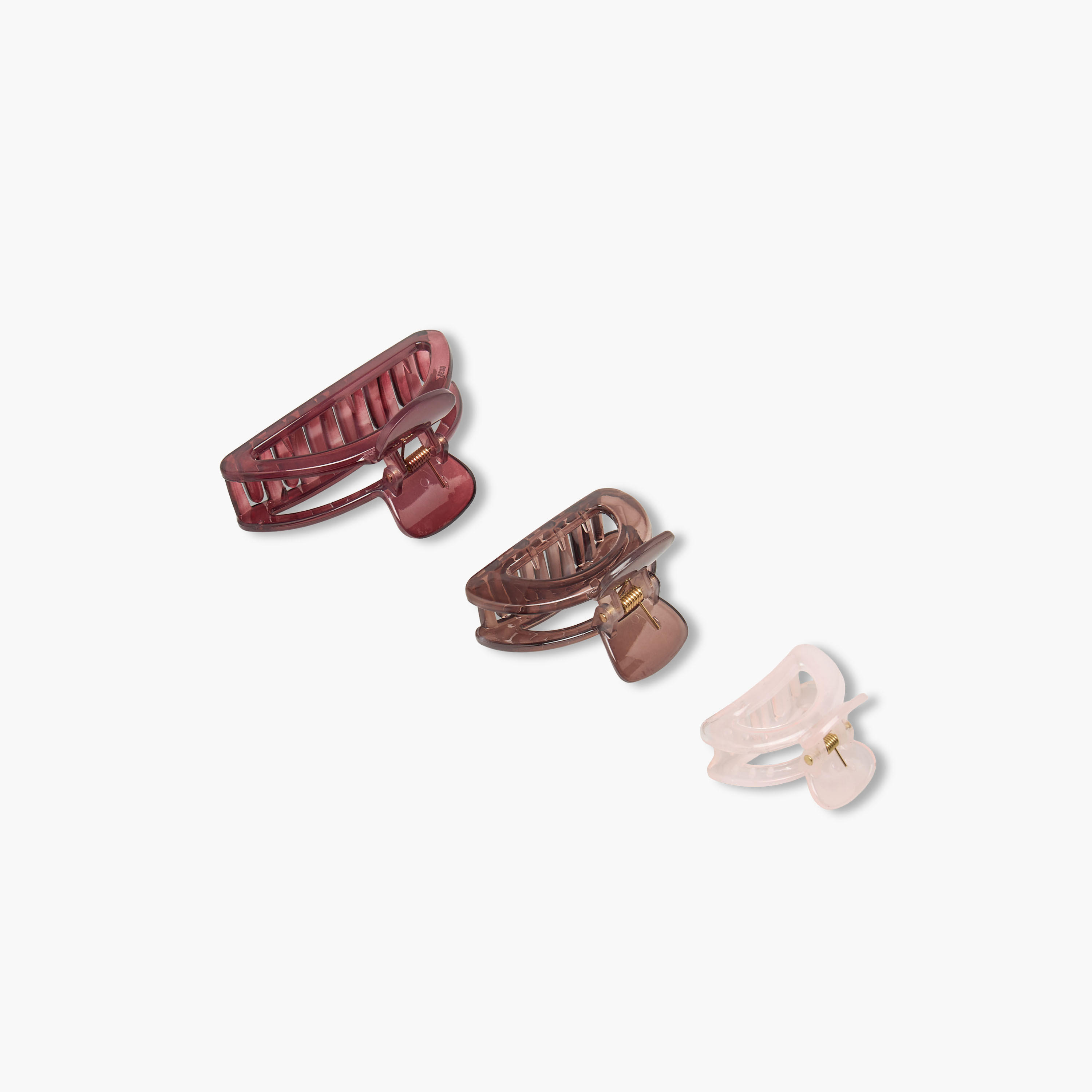 مشابك شعر منحنية بتفاصيل مفرغة من جلوو - طقم من 3 قطع-women-hairaccessories-clamps-image-5