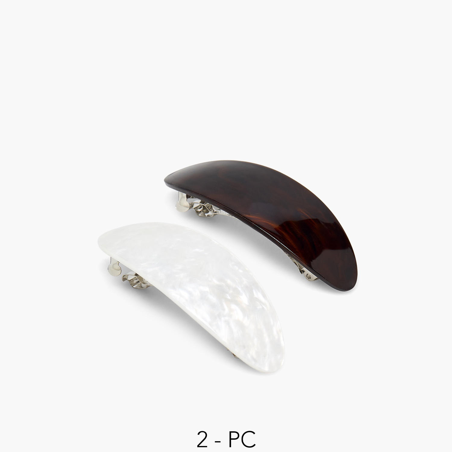 طقم مشابك شعر بيضاوي بلمسة لامعة - طقم من قطعتين من جلو-women-hairaccessories-clamps-image-1