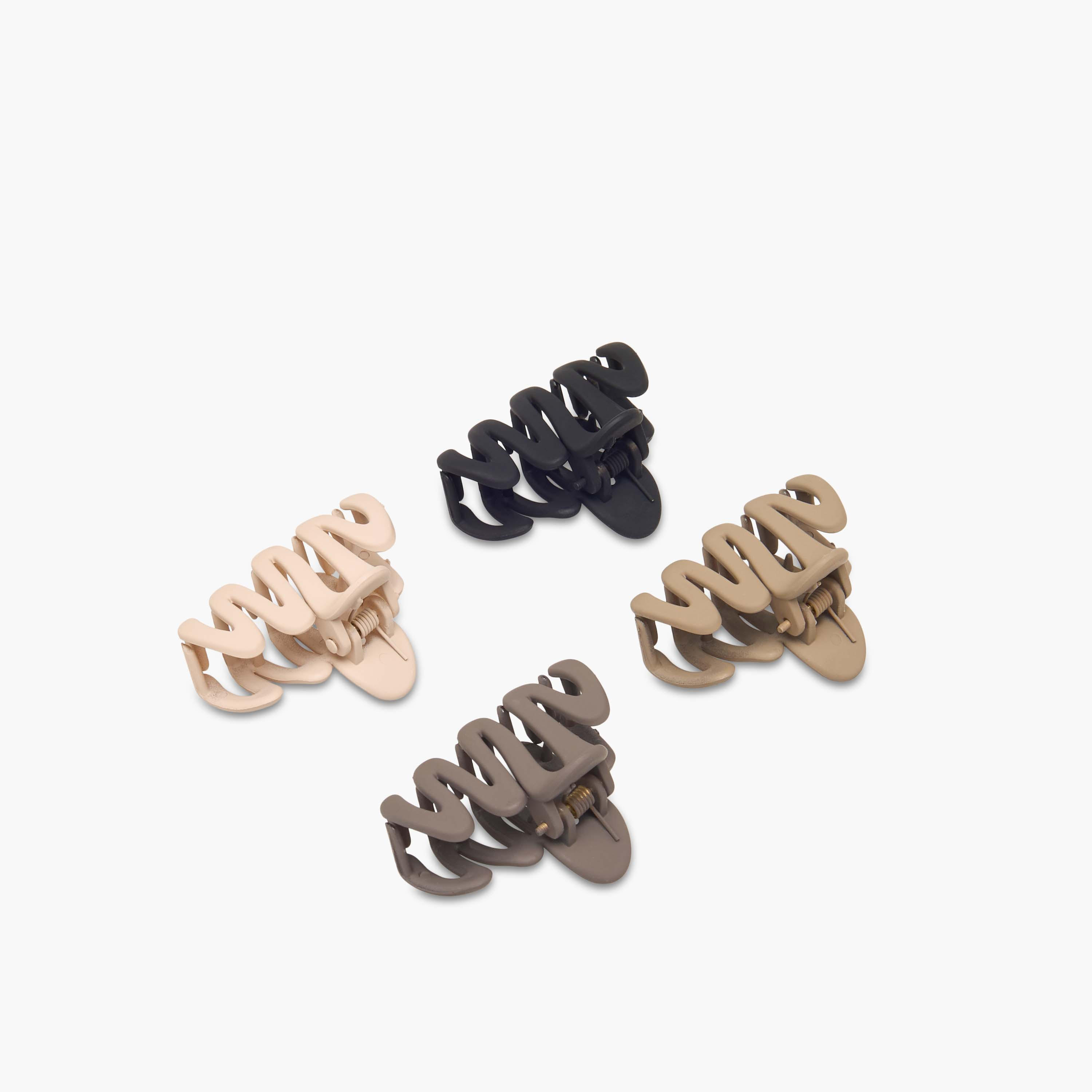 مشابك شعر مموجة بلمسة مطفية من جلو - طقم 4 قطع-women-hairaccessories-clamps-image-6