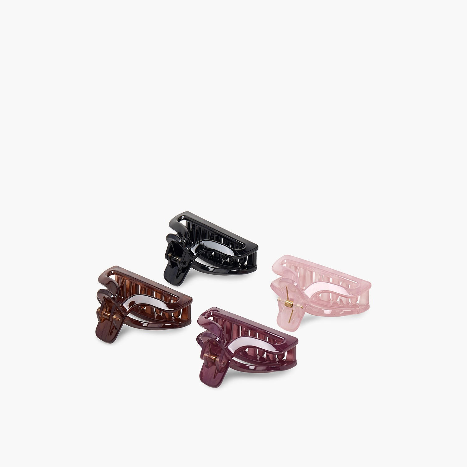 طقم مشابك شعر منحنية بتفاصيل مفرغة 4 قطع من جلو-women-hairaccessories-clamps-image-6