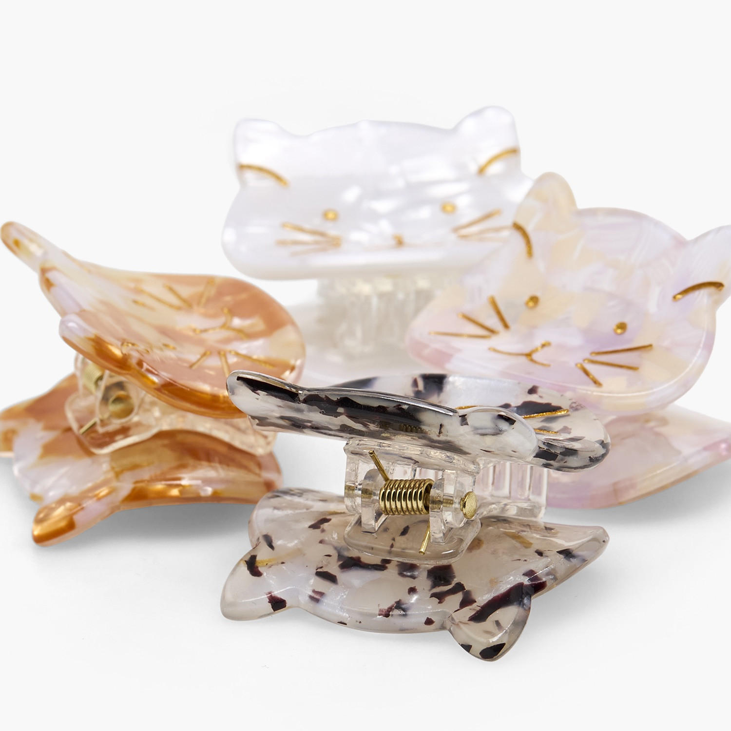 مشابك شعر بتصميم قطة وطبعات من جلو - عبوة 4 قطع-women-hairaccessories-clamps-image-7
