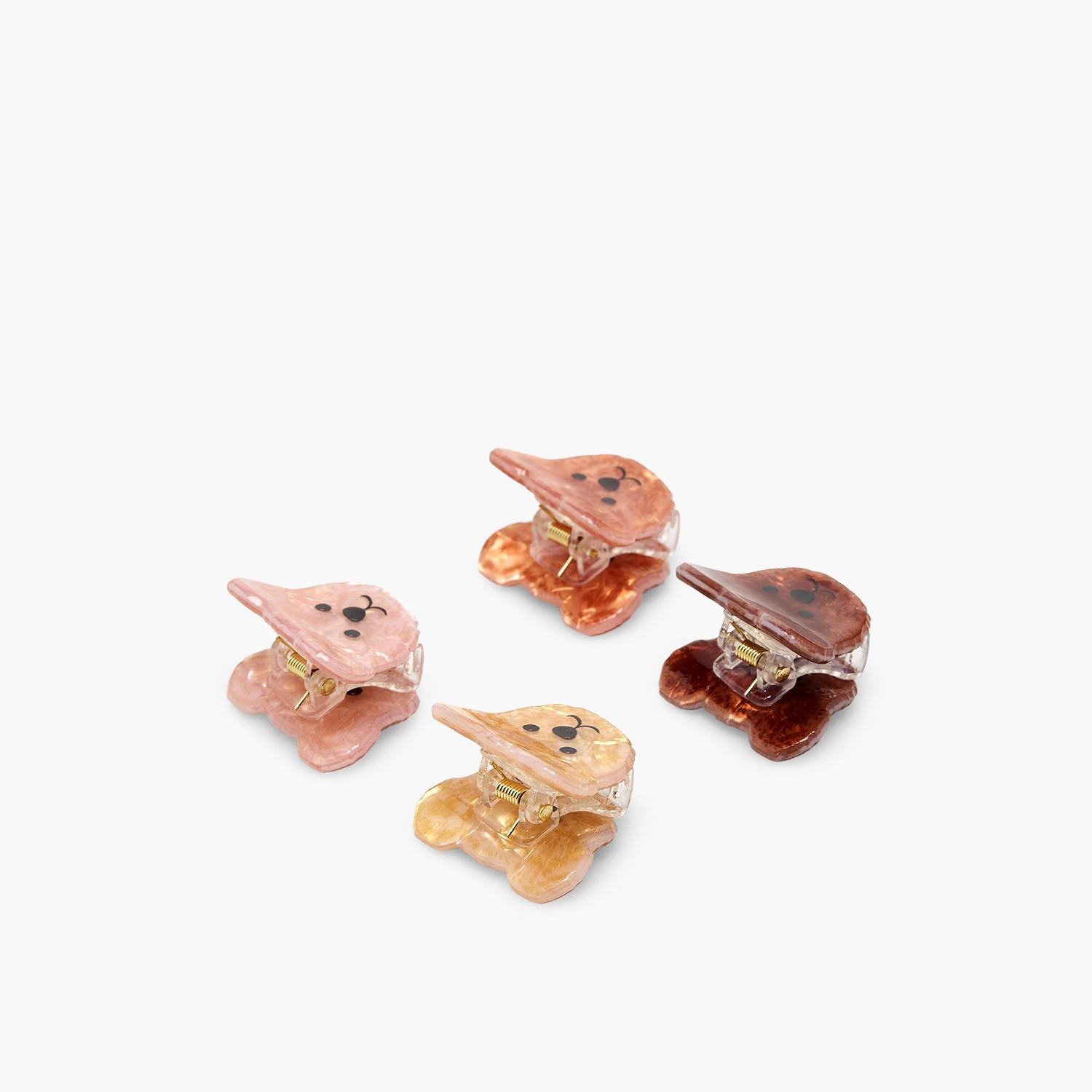 Gloo Pack of 4 Bear Hair Clamp with Textured Finish-women-hairaccessories-clamps-image-6