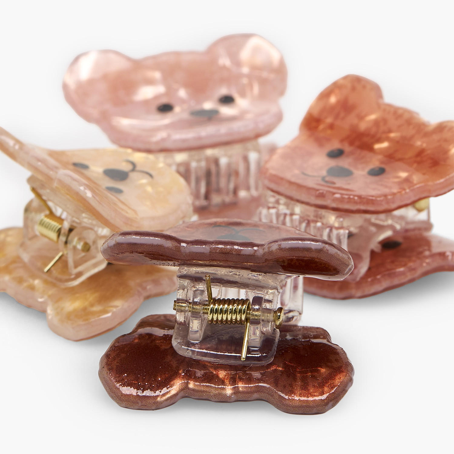 Gloo Pack of 4 Bear Hair Clamp with Textured Finish-women-hairaccessories-clamps-image-7