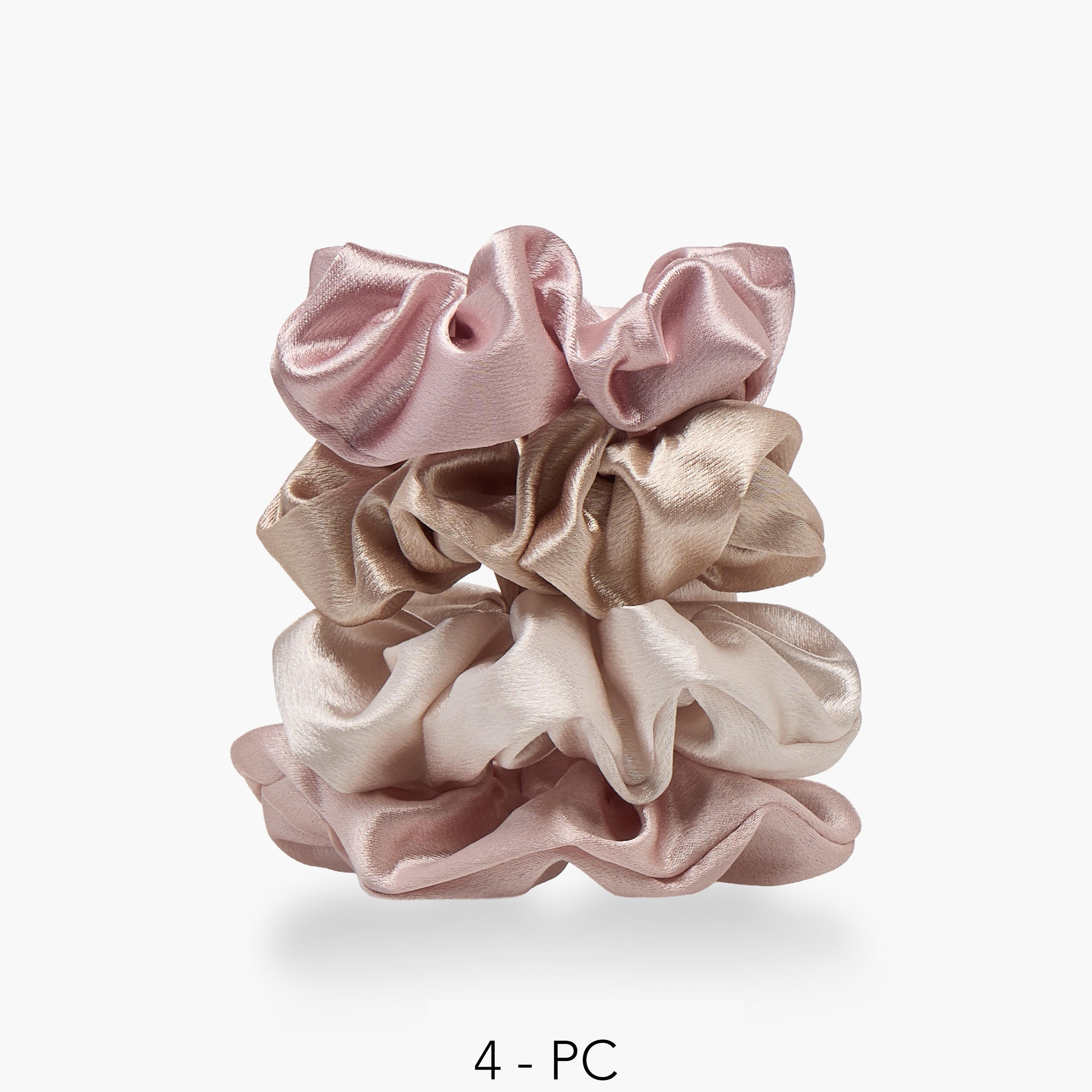 طقم ربطات سكرانشي ساتان 4 قطع من جلو-women-hairaccessories-scrunchies-image-1