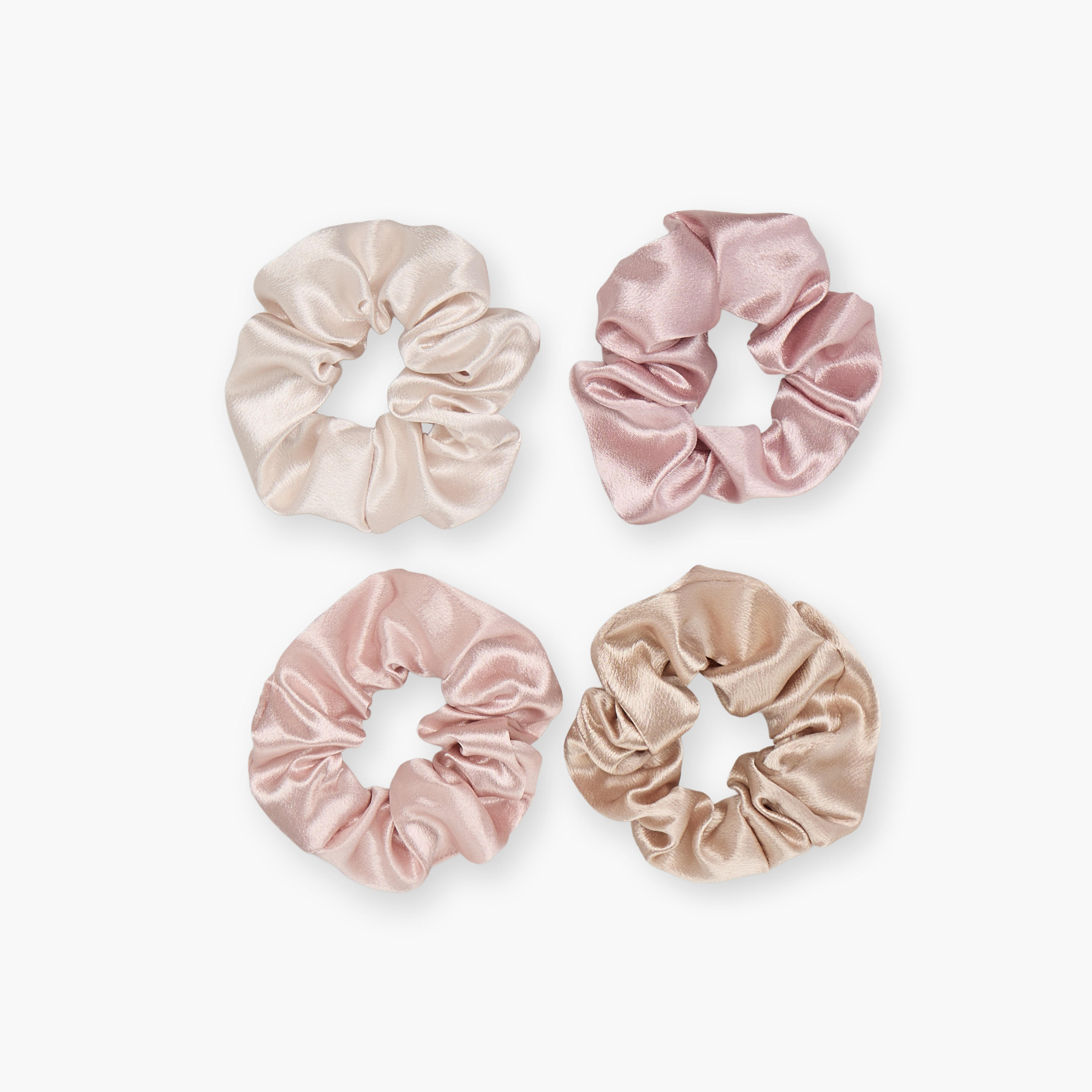 طقم ربطات سكرانشي ساتان 4 قطع من جلو-women-hairaccessories-scrunchies-image-3