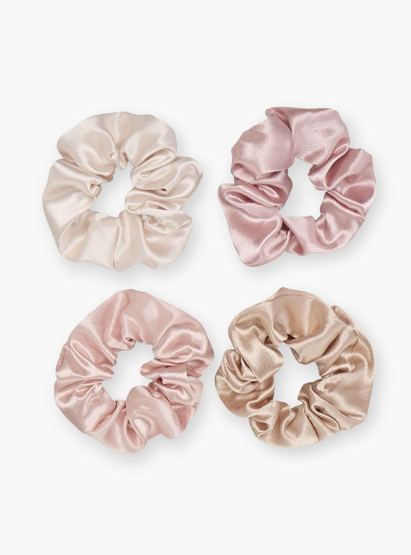 طقم ربطات سكرانشي ساتان 4 قطع من جلو-women-hairaccessories-scrunchies-image-3
