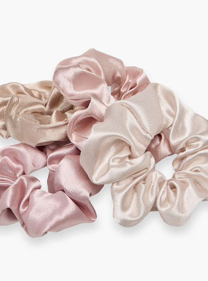 طقم ربطات سكرانشي ساتان 4 قطع من جلو-women-hairaccessories-scrunchies-image-4