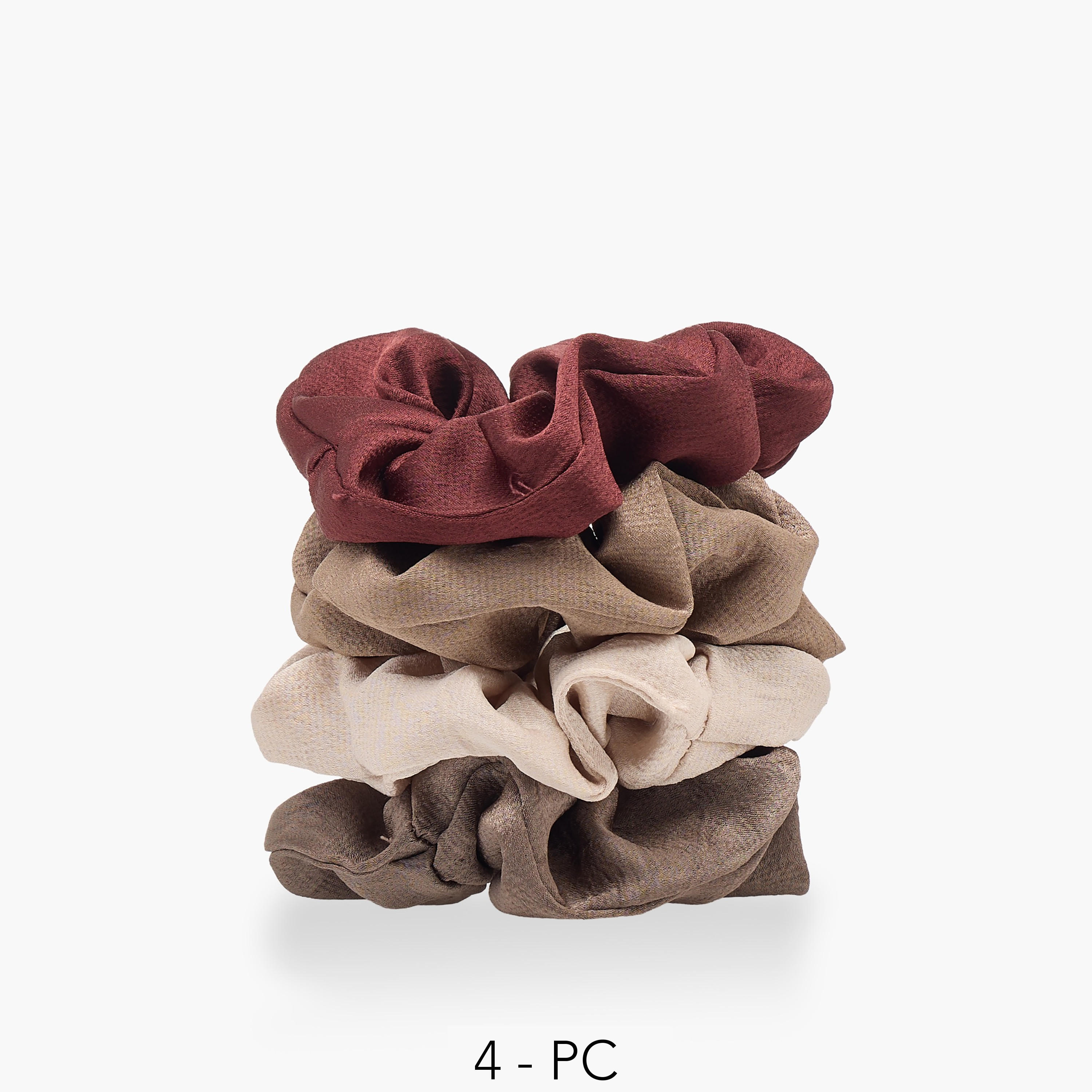 طقم من 4 أربطة شعر ساتان من جلو-women-hairaccessories-scrunchies-image-1