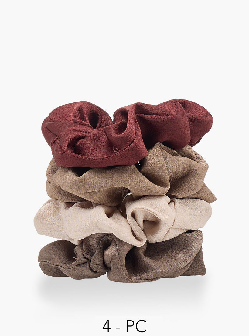 طقم من 4 أربطة شعر ساتان من جلو-women-hairaccessories-scrunchies-image-1