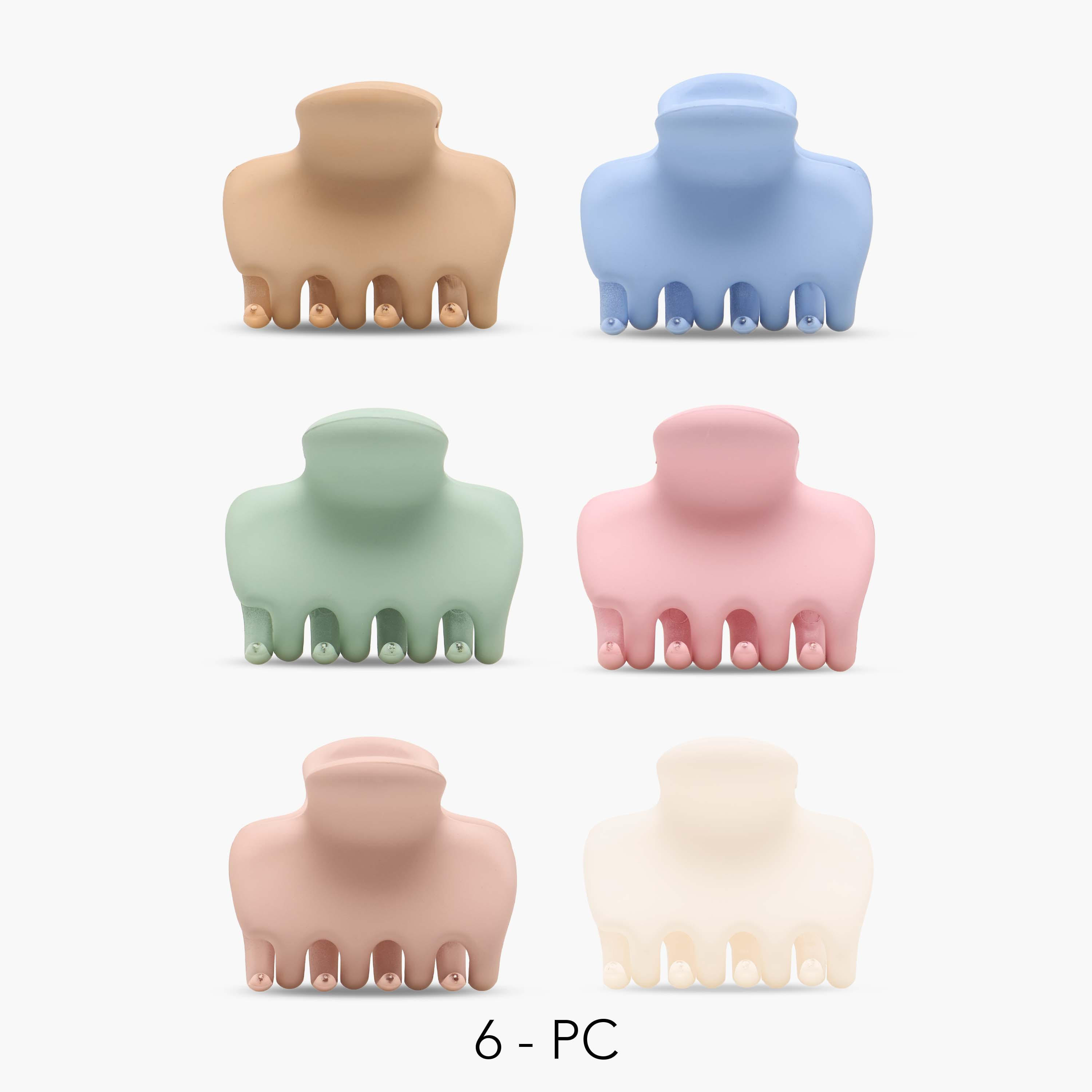 Gloo Pack of 6 Curved Hair Clamp with Matte Finish-women-hairaccessories-clamps-image-1
