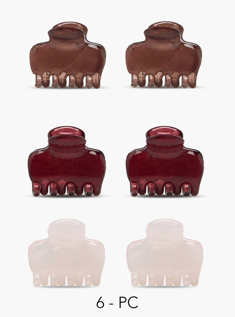 Gloo Pack of 6 Curved Hair Clamp with Matte Finish-women-hairaccessories-clamps-image-1