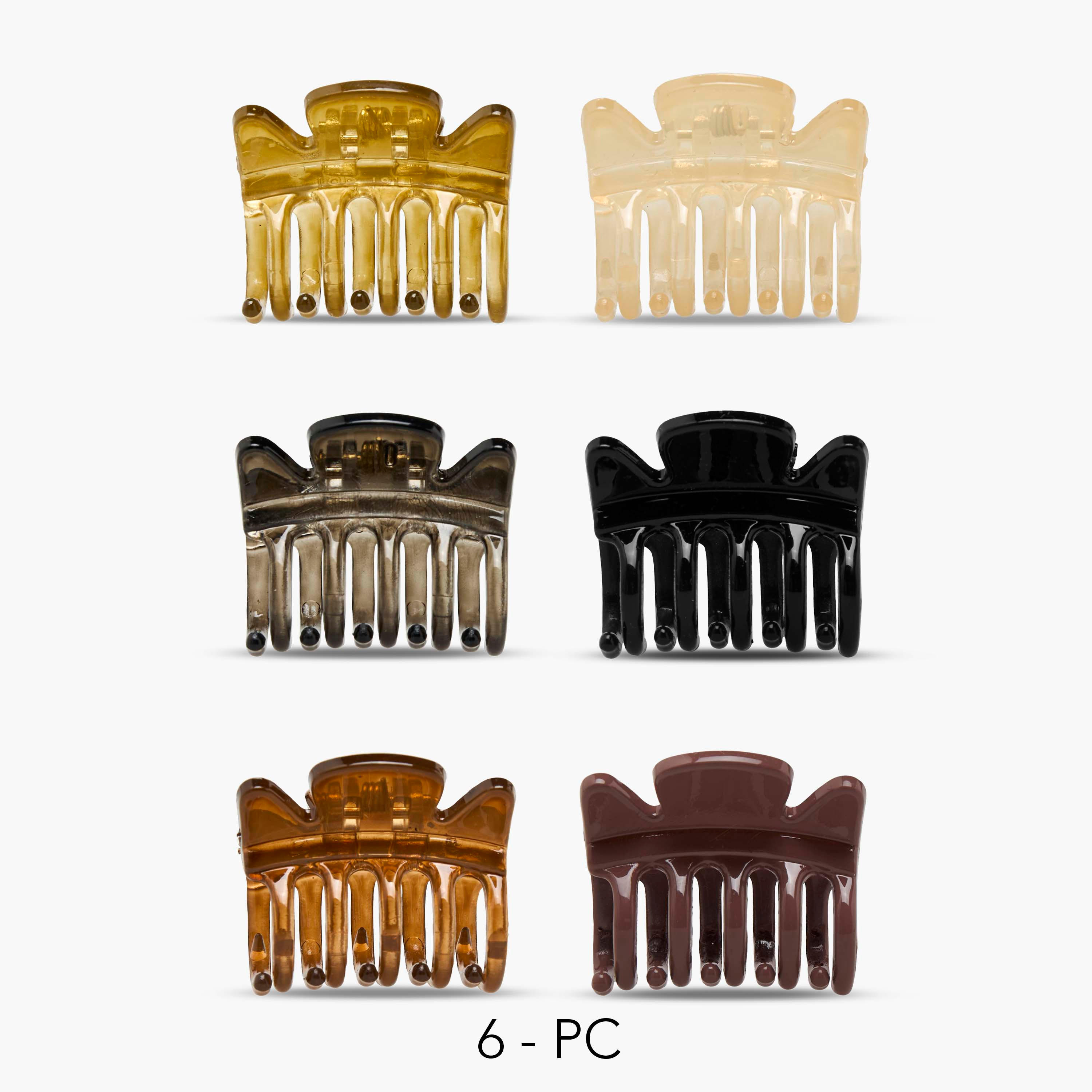 Gloo Pack of 6 Hair Clamp with Transparent Design-women-hairaccessories-clamps-image-1