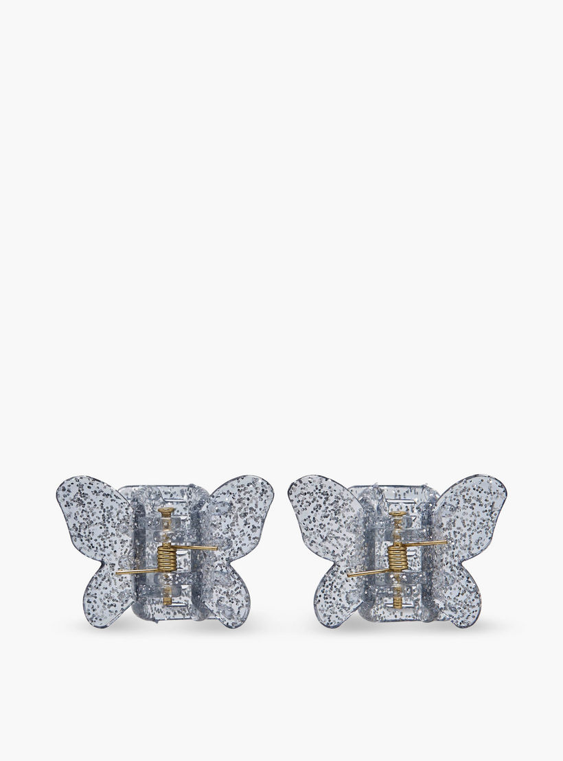 Gloo Pack of 6 Butterfly Hair Clamp with Glitter Finish-women-hairaccessories-clamps-image-2