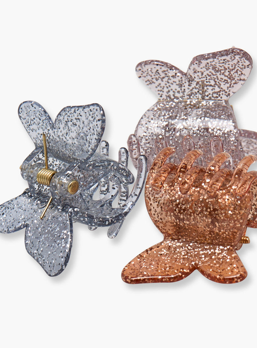 Gloo Pack of 6 Butterfly Hair Clamp with Glitter Finish-women-hairaccessories-clamps-image-6