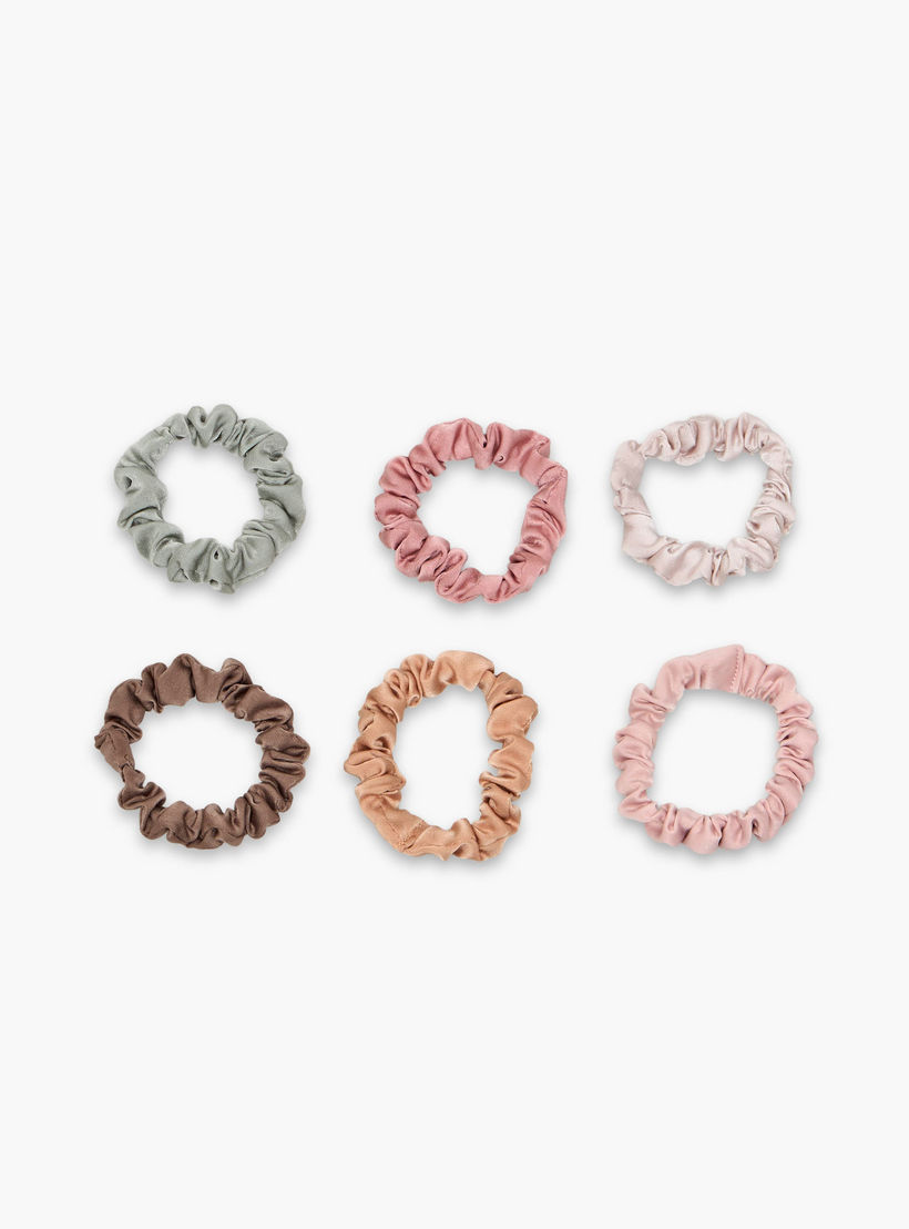 Gloo Pack of 6 Satin Hair Scrunchie-women-hairaccessories-scrunchies-image-3