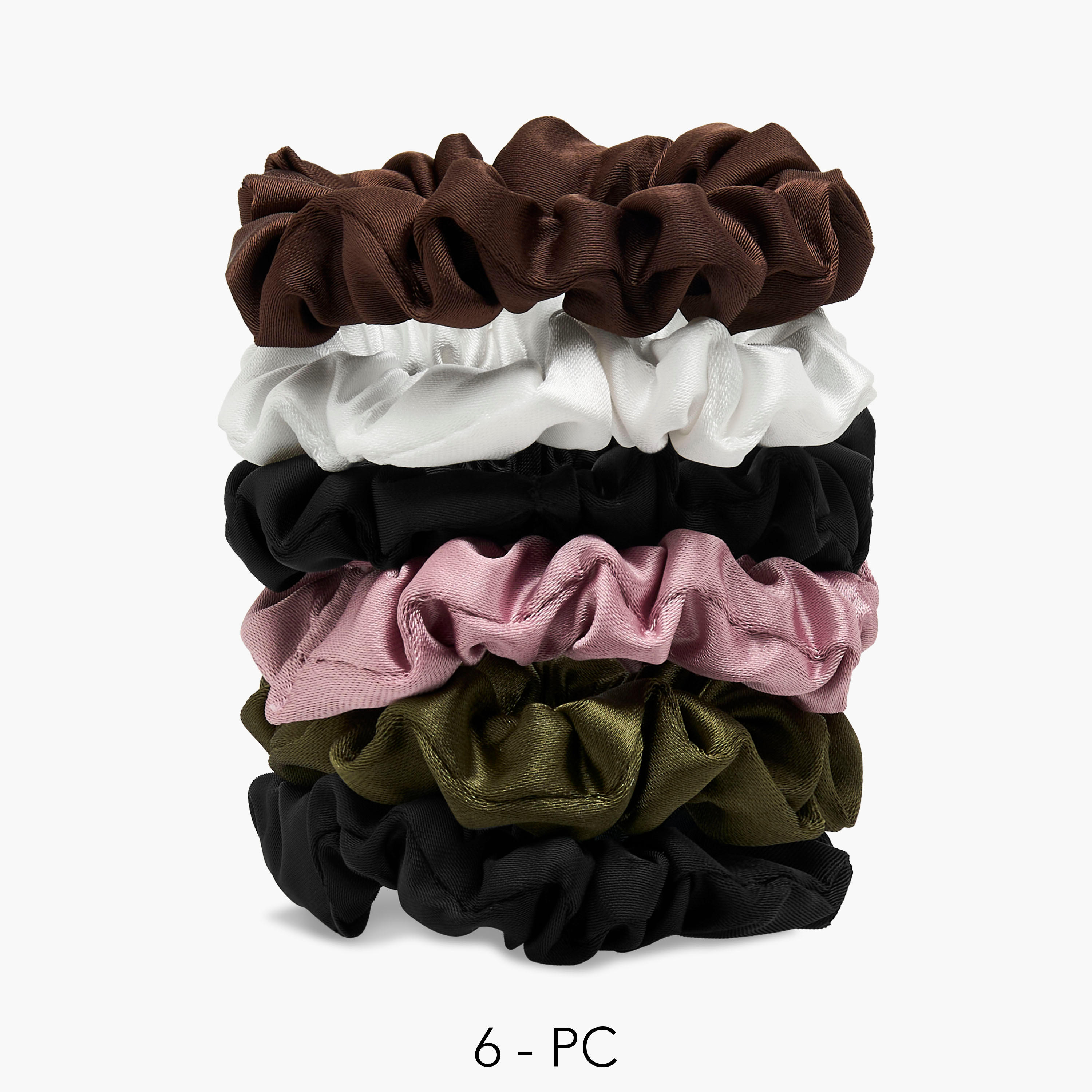 Gloo Pack of 6 Satin Hair Scrunchie-women-hairaccessories-scrunchies-image-1