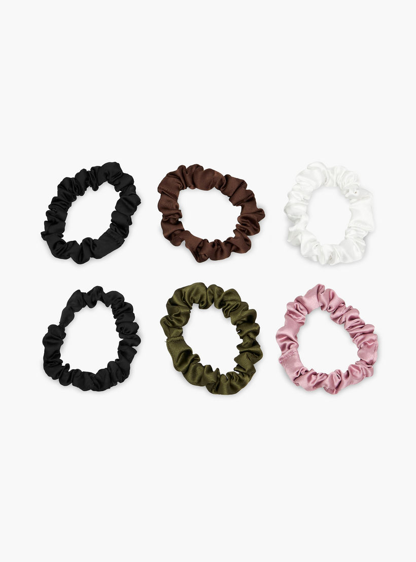 Gloo Pack of 6 Satin Hair Scrunchie-women-hairaccessories-scrunchies-image-3
