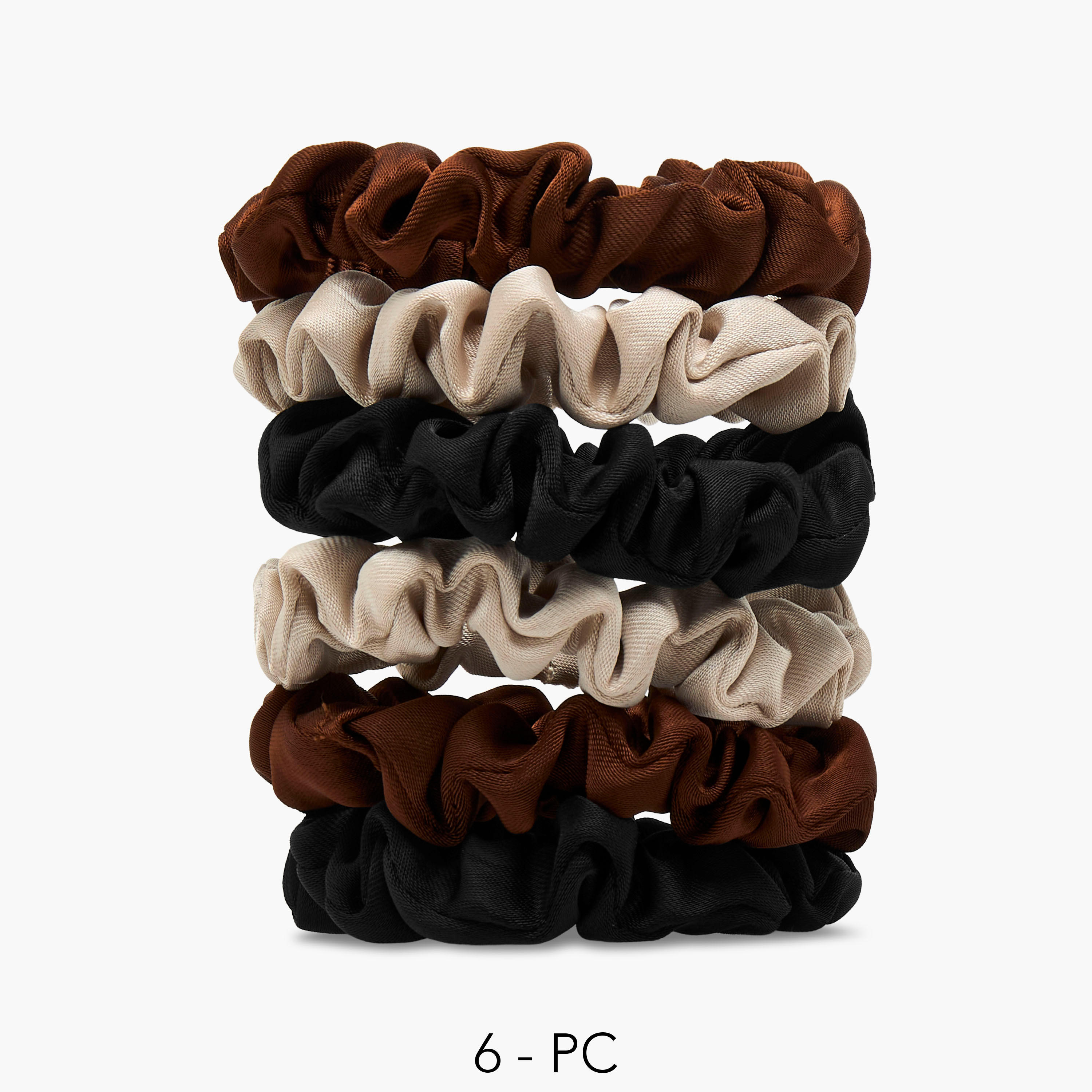 Gloo Pack of 6 Satin Hair Scrunchie-women-hairaccessories-scrunchies-image-1
