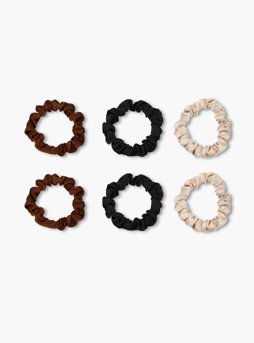 Gloo Pack of 6 Satin Hair Scrunchie-women-hairaccessories-scrunchies-image-3