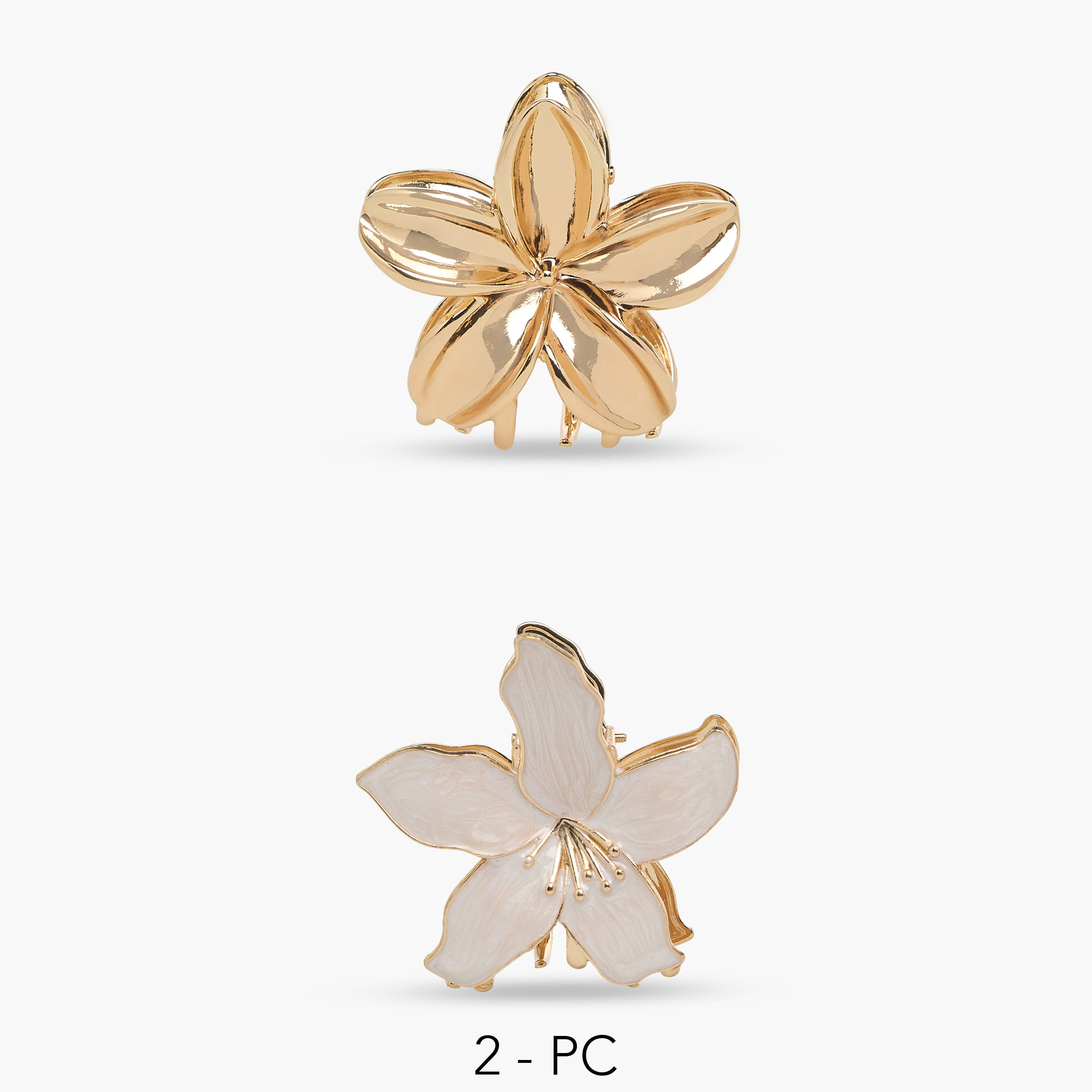 طقم مشابك شعر مزينة بالزهور من قطعتين-women-hairaccessories-clamps-image-1