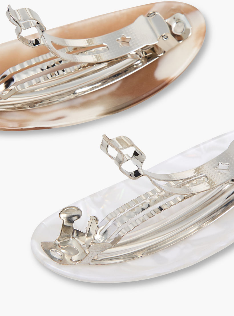 Pack of 2 Oval Barrette Hair Clip with Marbled Finish-women-hairaccessories-clamps-image-5