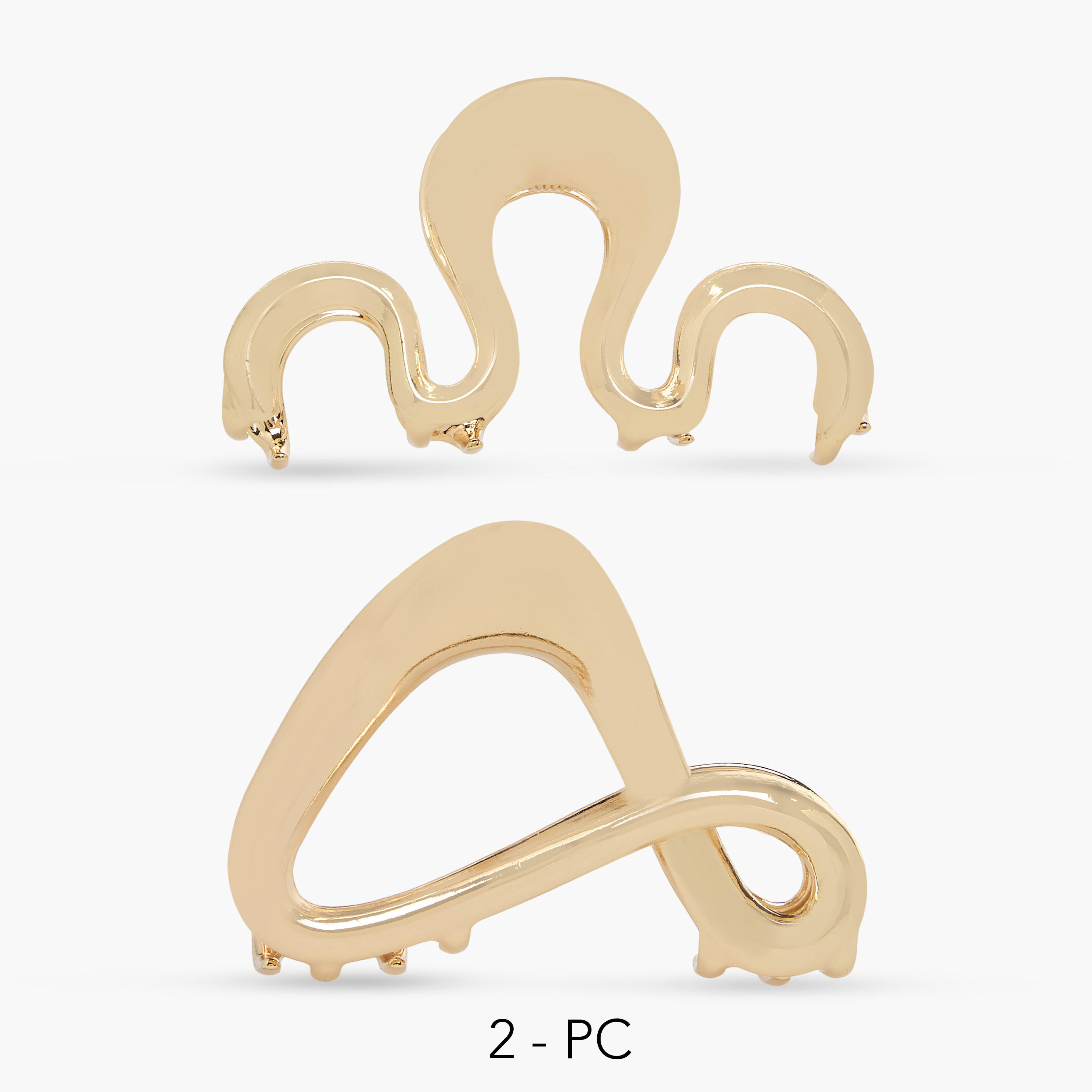 طقم مشابك شعر قطعتين بتصميم منحني-women-hairaccessories-clamps-image-1