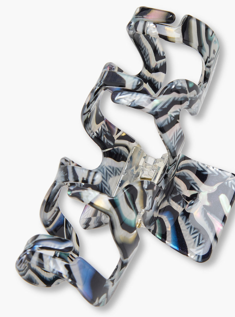 Pack of 2 Wavy Hair Clamp with Patterned Finish-women-hairaccessories-clamps-image-6
