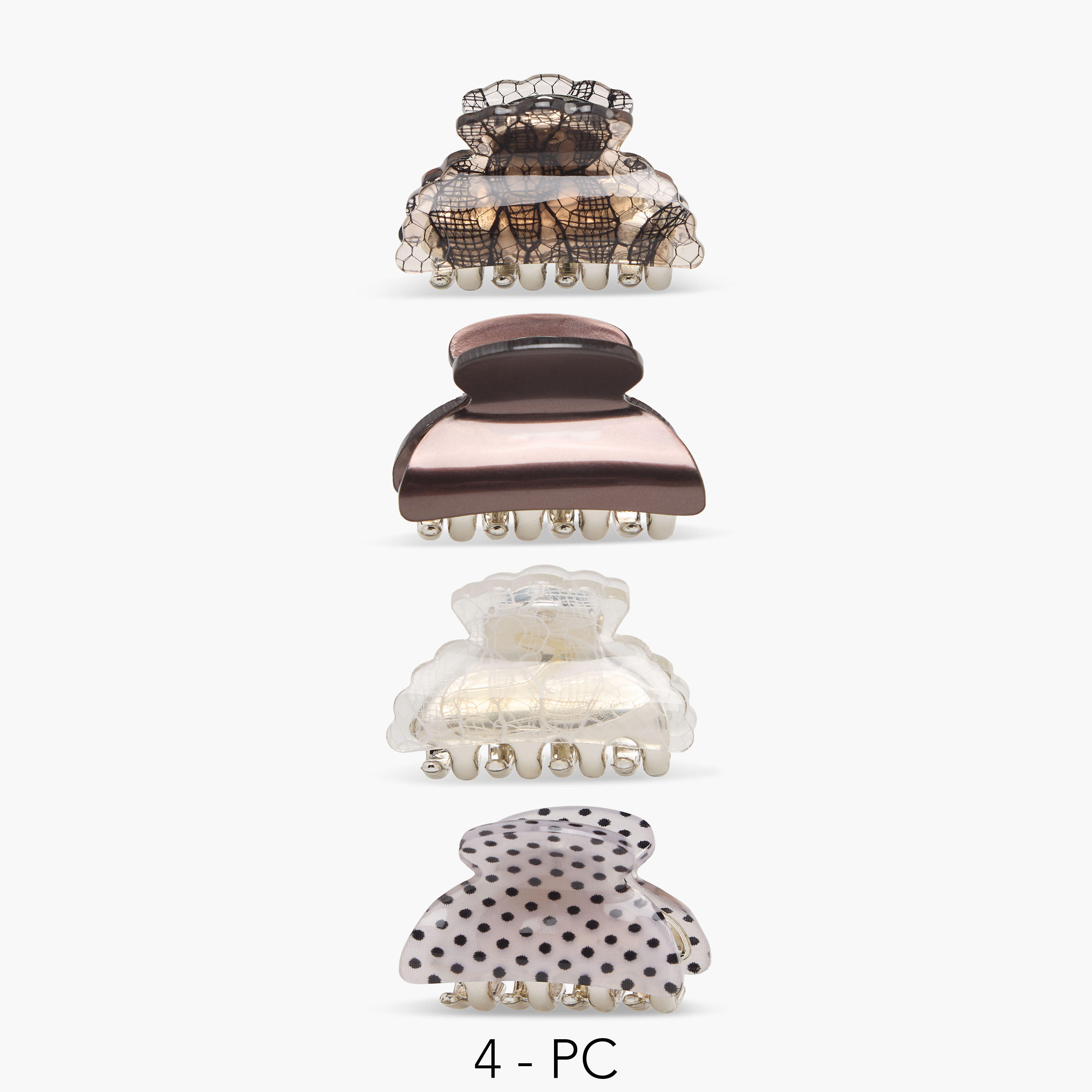 طقم مشابك شعر منحنية بطبعات متنوعة من 4 قطع-women-hairaccessories-clamps-image-1