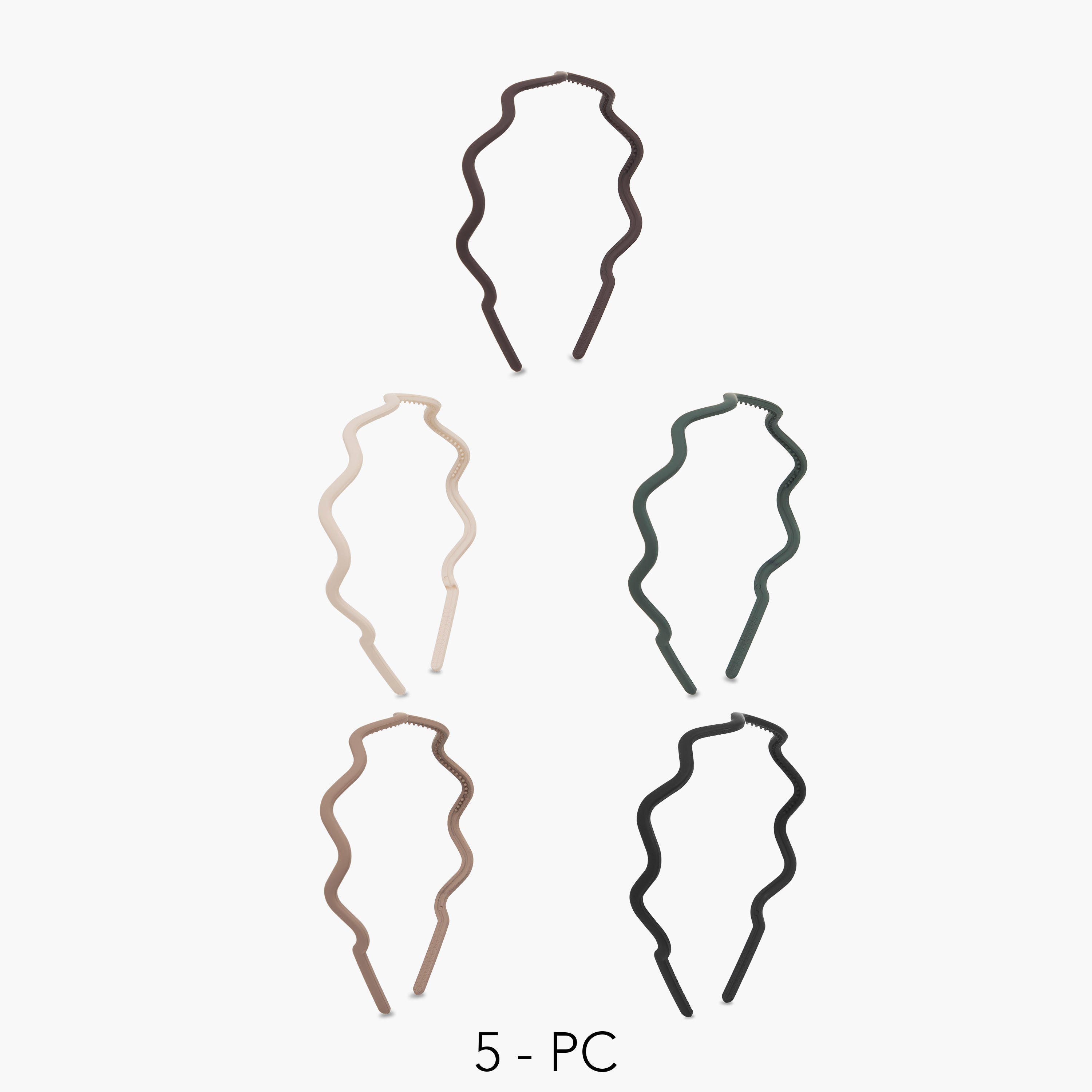 طقم شرائط شعر 5 قطع بتصميم متموج-women-hairaccessories-bands-image-1