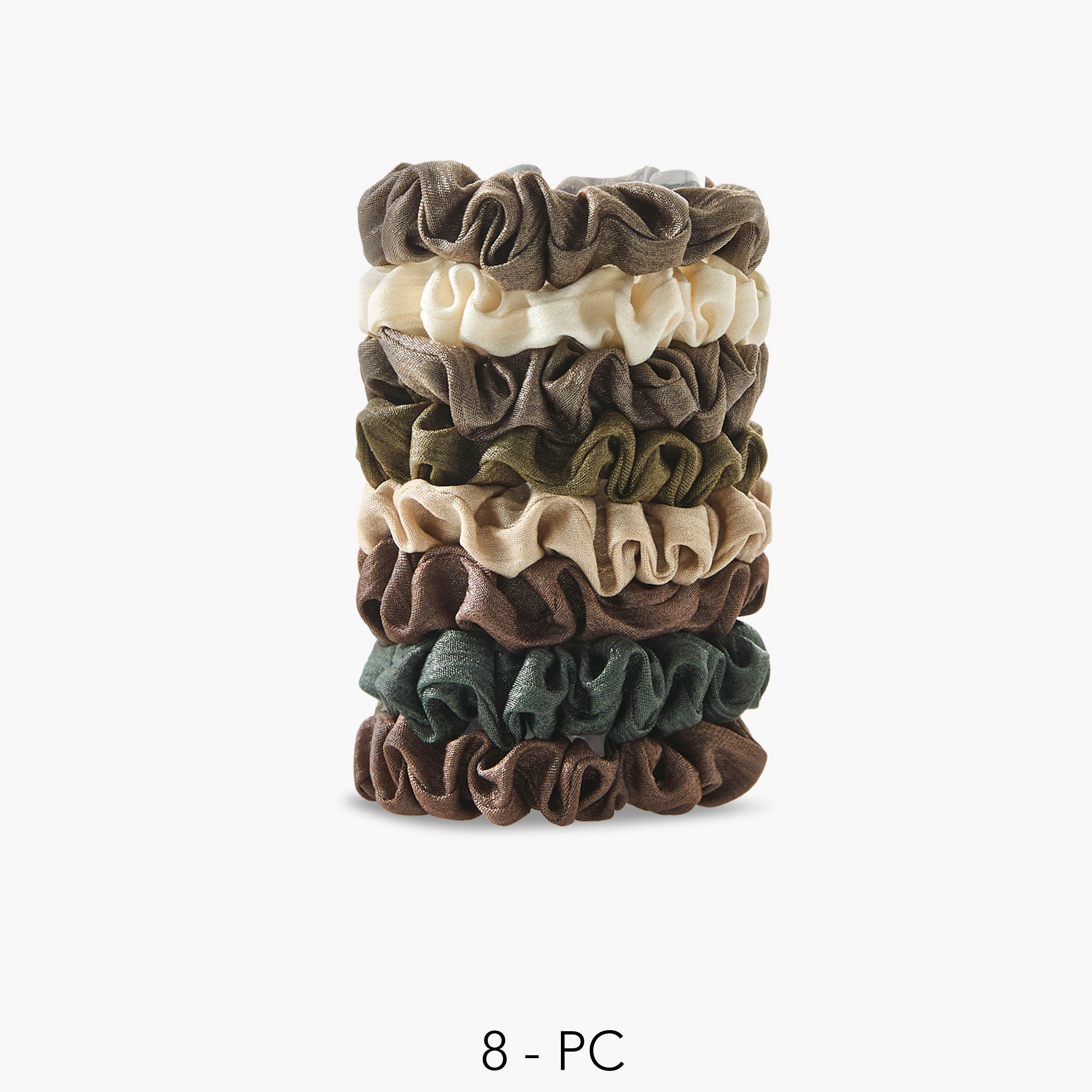 طقم ربطات شعر سكرانشي ساتان من 8 قطع-women-hairaccessories-scrunchies-image-1
