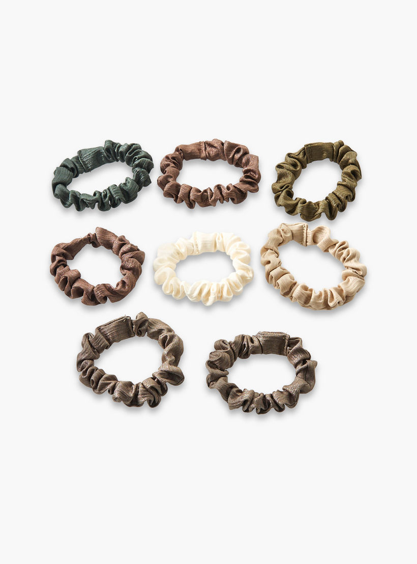 طقم ربطات شعر سكرانشي ساتان من 8 قطع-women-hairaccessories-scrunchies-image-4