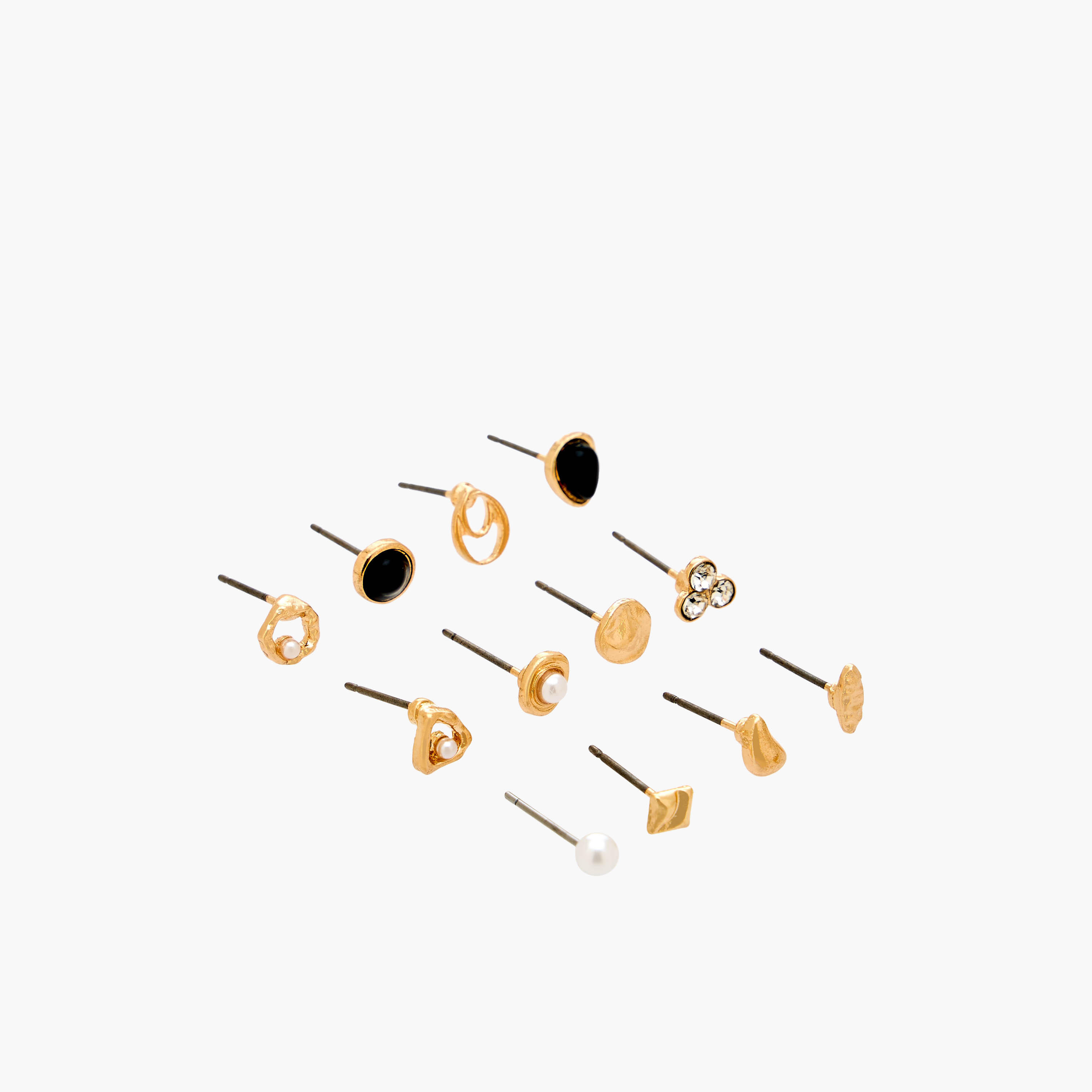 طقم حلقان ميتاليك بمكبس إغلاق خلفي 12 زوج من جلو-women-watchesandjewellery-jewellery-earrings-image-2
