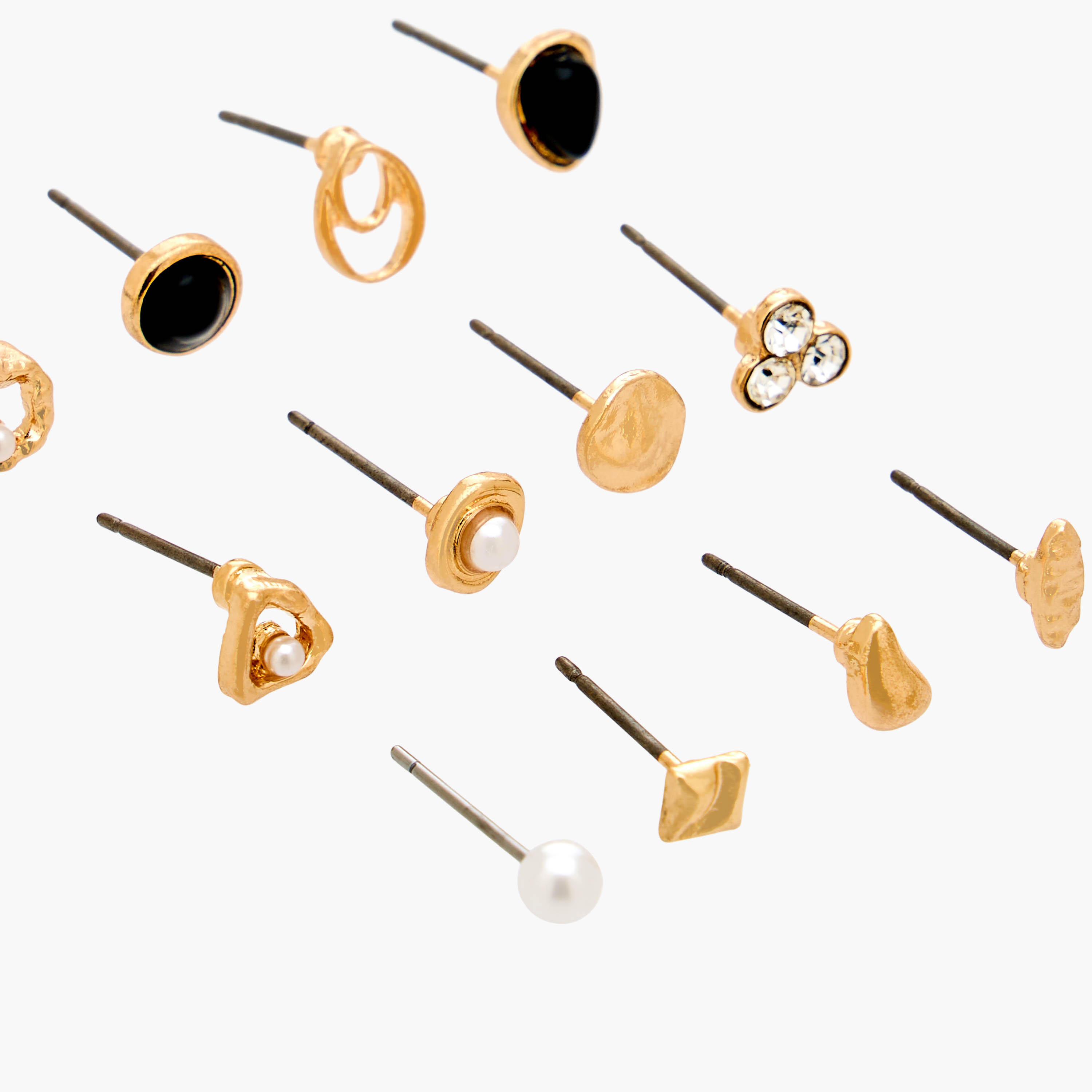طقم حلقان ميتاليك بمكبس إغلاق خلفي 12 زوج من جلو-women-watchesandjewellery-jewellery-earrings-image-3