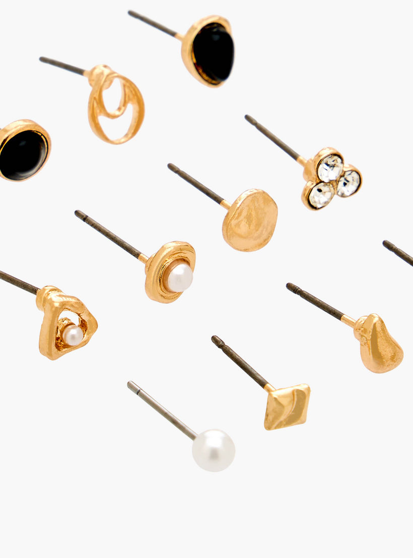 طقم حلقان ميتاليك بمكبس إغلاق خلفي 12 زوج من جلو-women-watchesandjewellery-jewellery-earrings-image-3