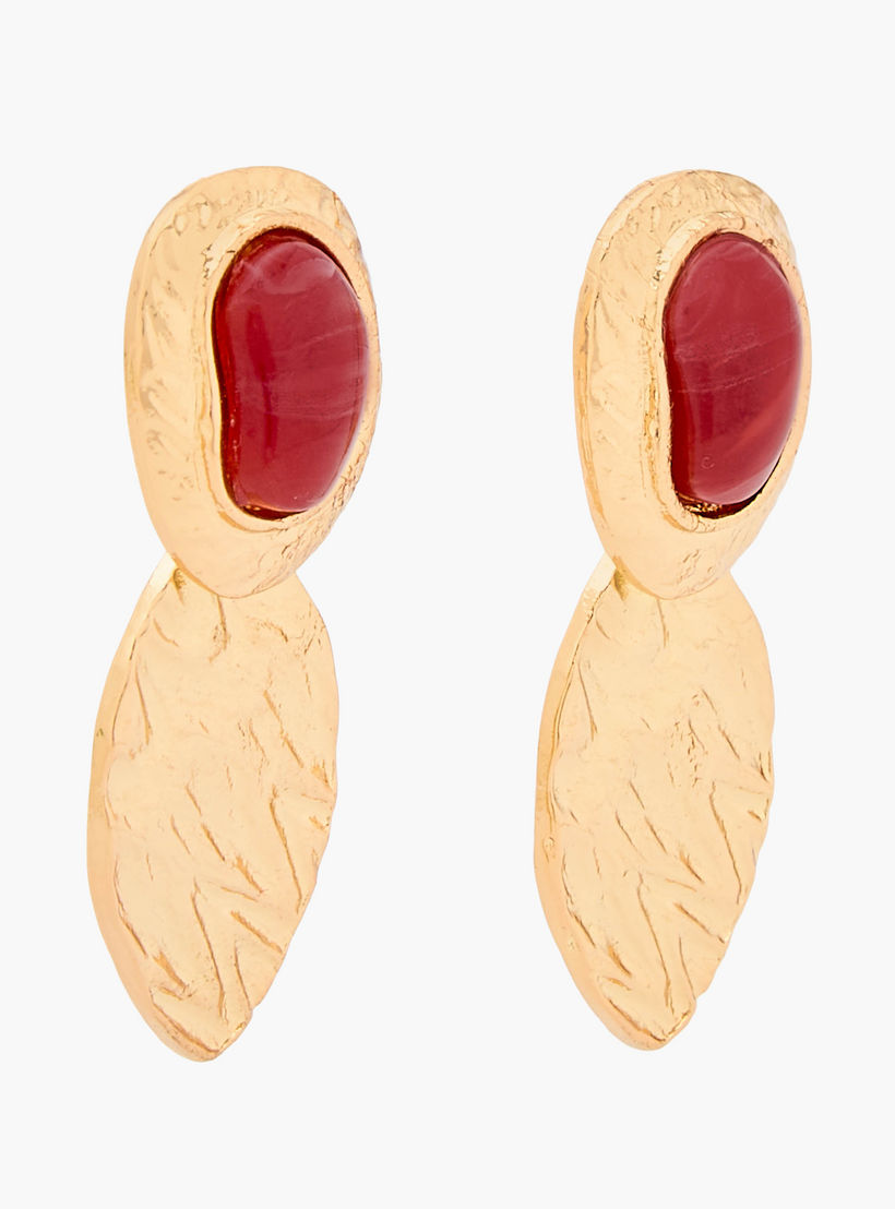 حلق متدلي بلون ذهبي ومكبس إغلاق خلفي من جلو-women-watchesandjewellery-jewellery-earrings-image-2