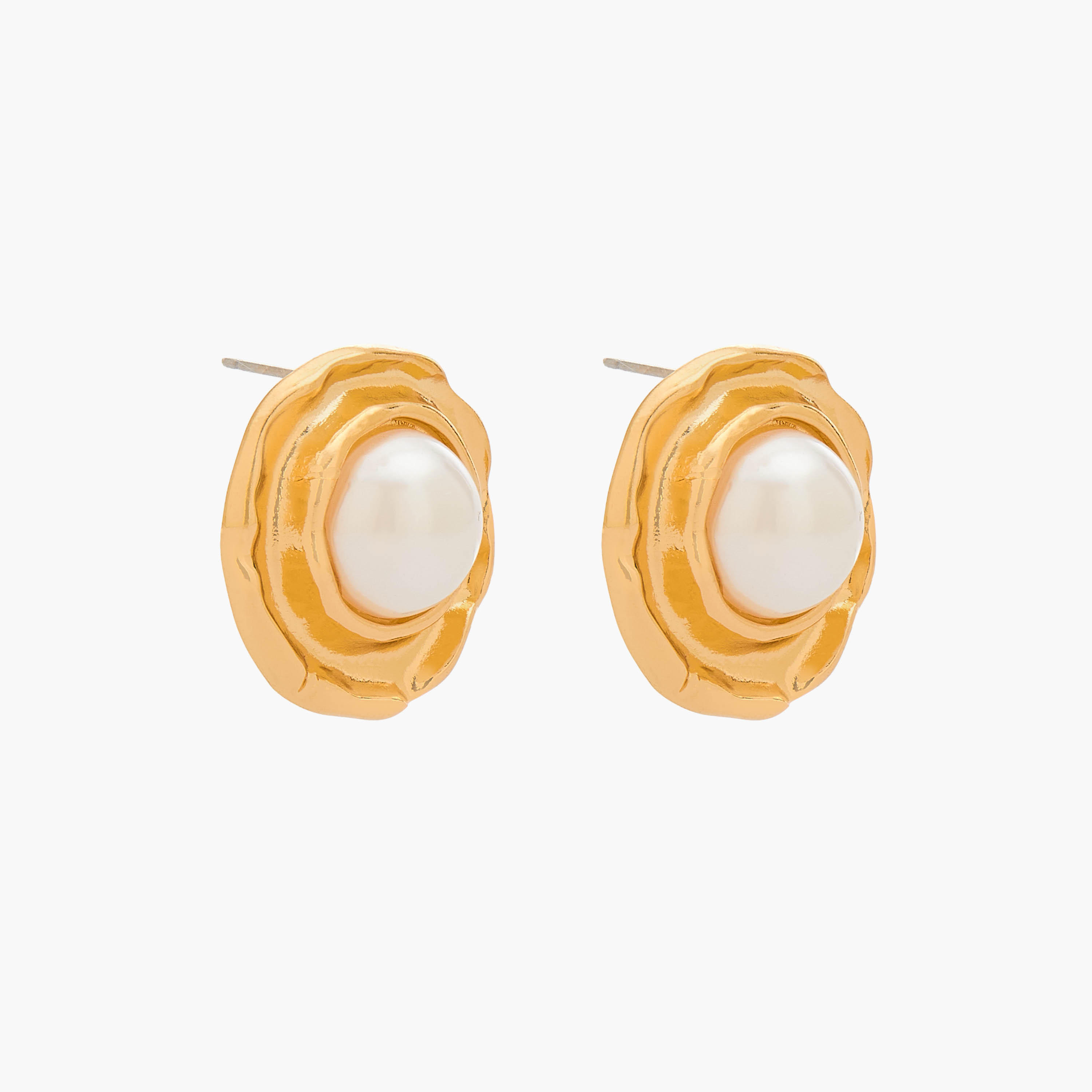 حلقان متنوعة بلون ذهبي ومكبس إغلاق خلفي من جلو - طقم من قطعتين-women-watchesandjewellery-jewellery-earrings-image-2