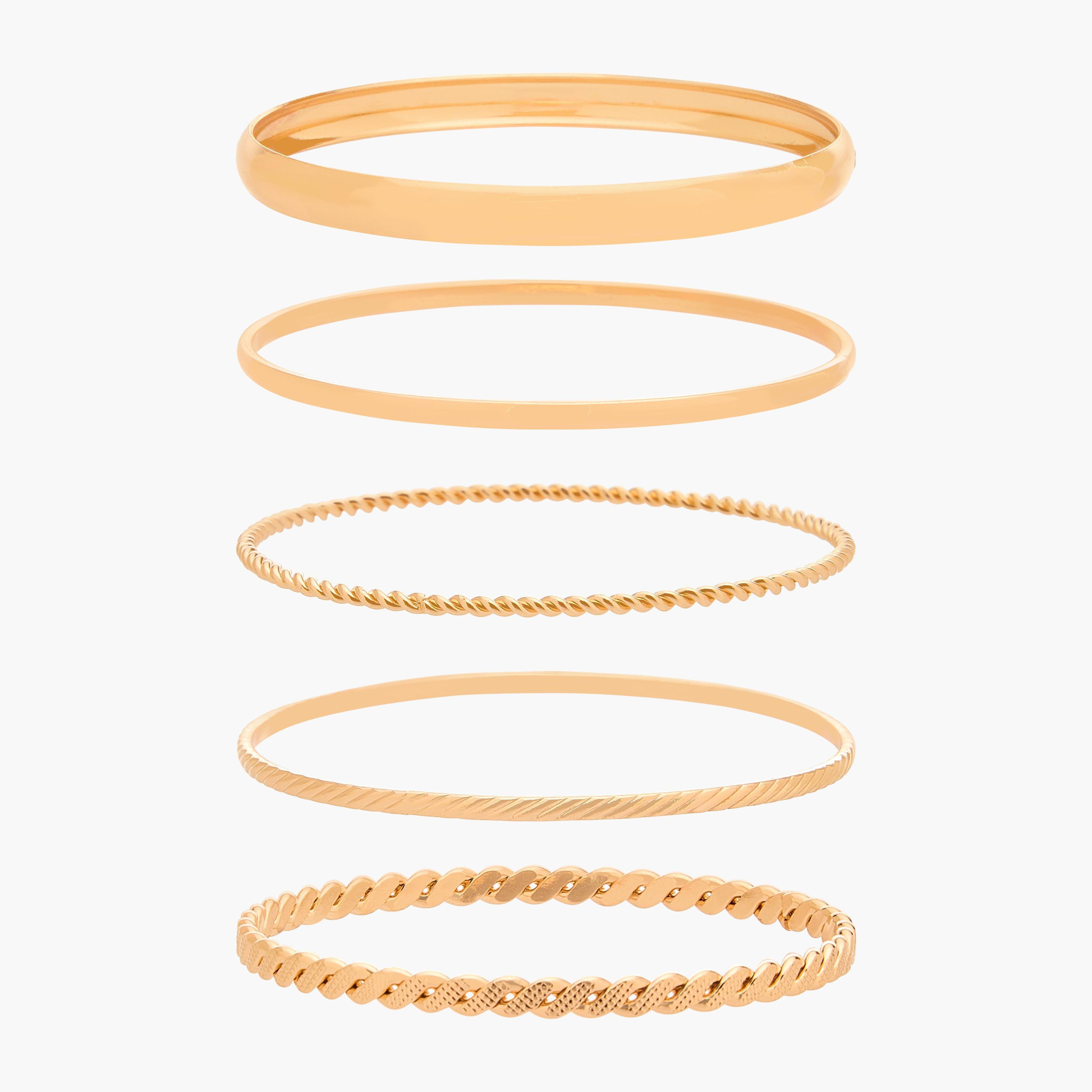 أساور متنوعة بلون ذهبي من جلو - عبوة 6 قطع-women-watchesandjewellery-jewellery-banglesandbracelets-image-1