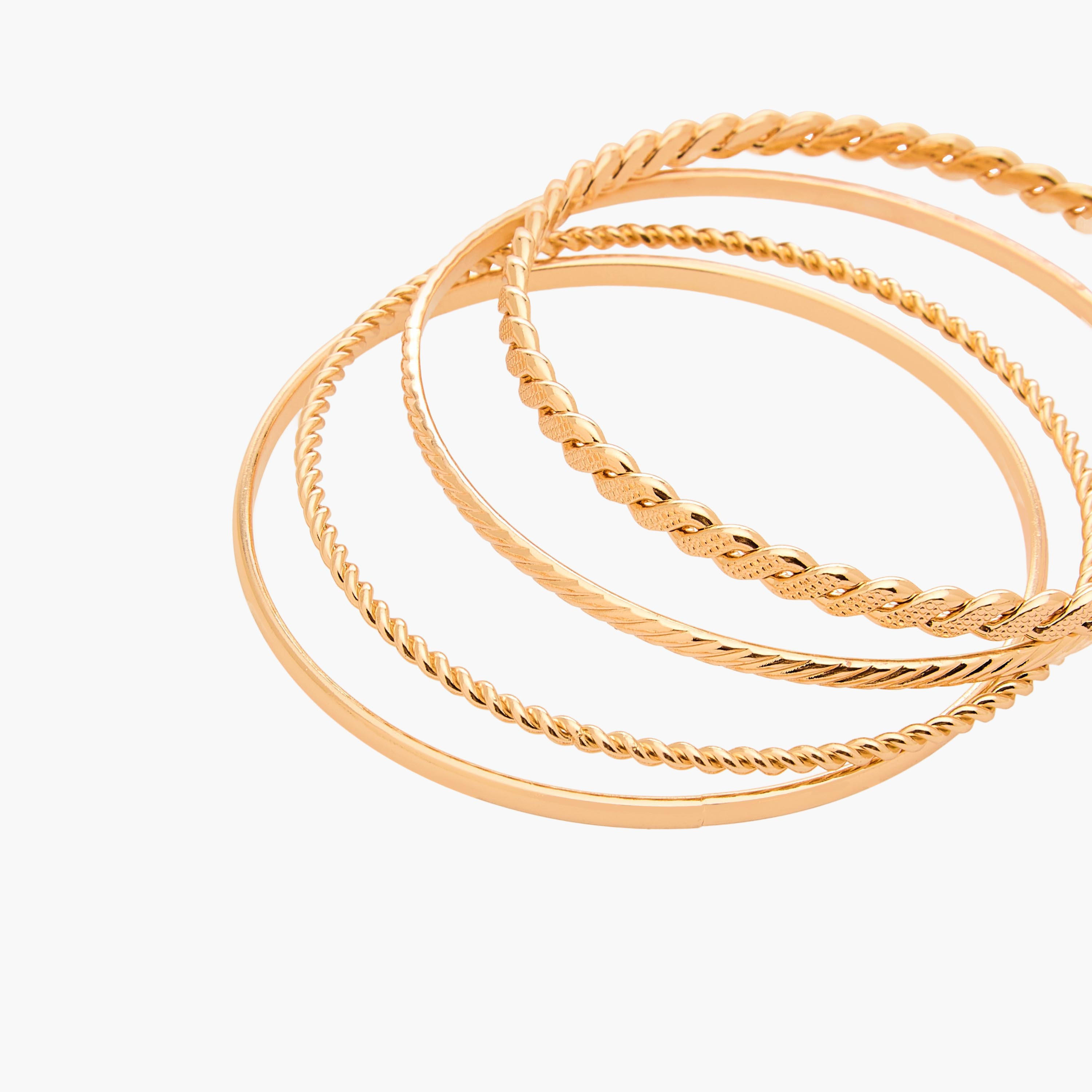 أساور متنوعة بلون ذهبي من جلو - عبوة 6 قطع-women-watchesandjewellery-jewellery-banglesandbracelets-image-9