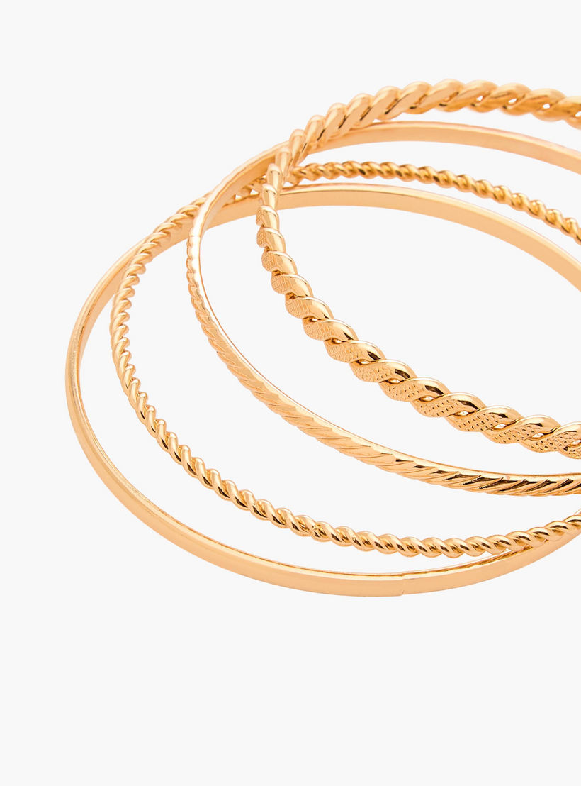 أساور متنوعة بلون ذهبي من جلو - عبوة 6 قطع-women-watchesandjewellery-jewellery-banglesandbracelets-image-9