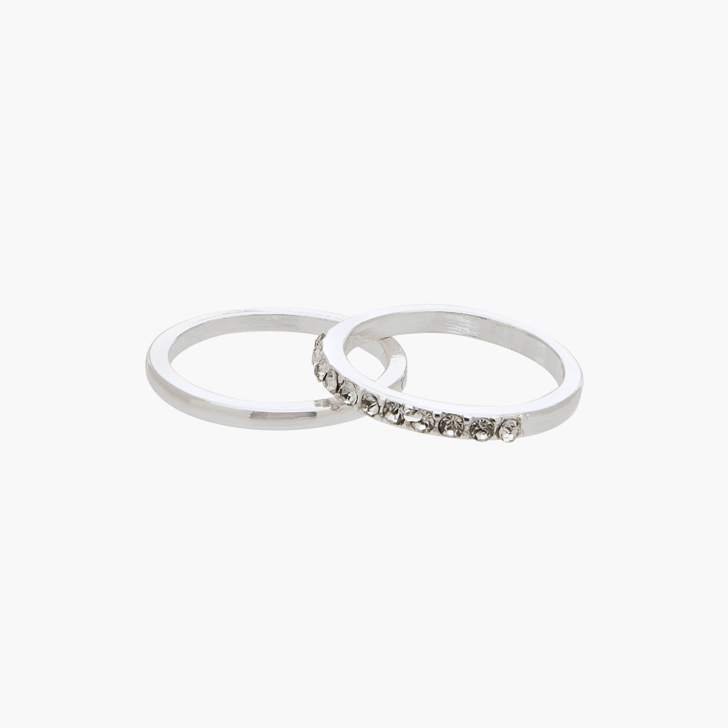 خواتم بلون فضي مزينة بتفاصيل لامعة من جلو - طقم من 6 قطع-women-watchesandjewellery-jewellery-rings-image-3