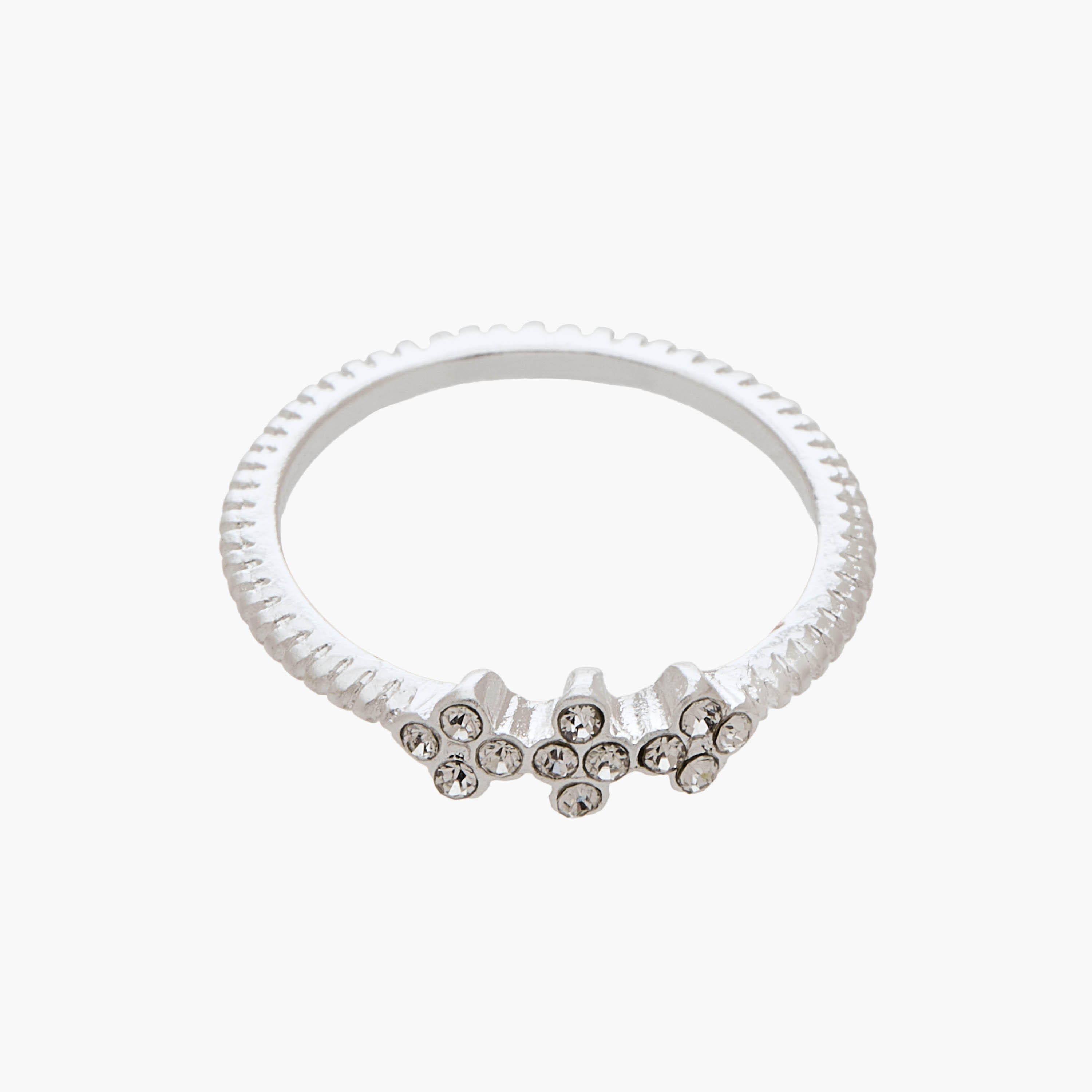 خواتم بلون فضي مزينة بتفاصيل لامعة من جلو - طقم من 6 قطع-women-watchesandjewellery-jewellery-rings-image-5