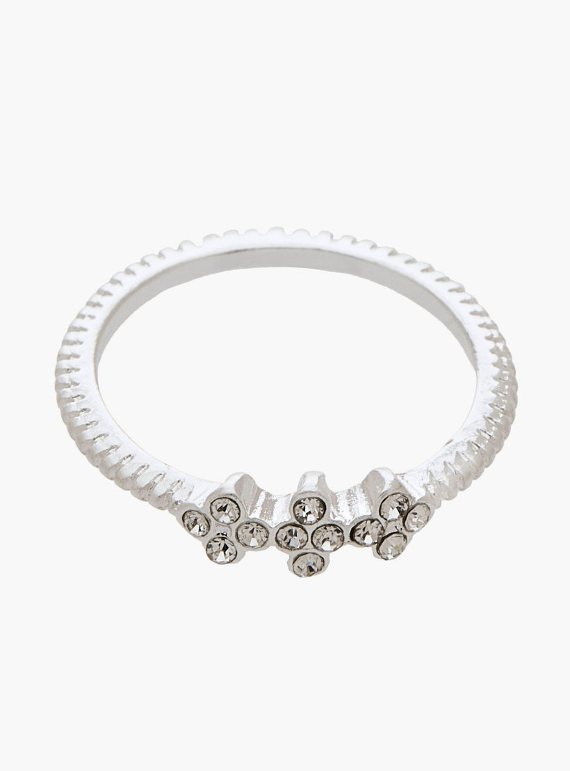 خواتم بلون فضي مزينة بتفاصيل لامعة من جلو - طقم من 6 قطع-women-watchesandjewellery-jewellery-rings-image-5