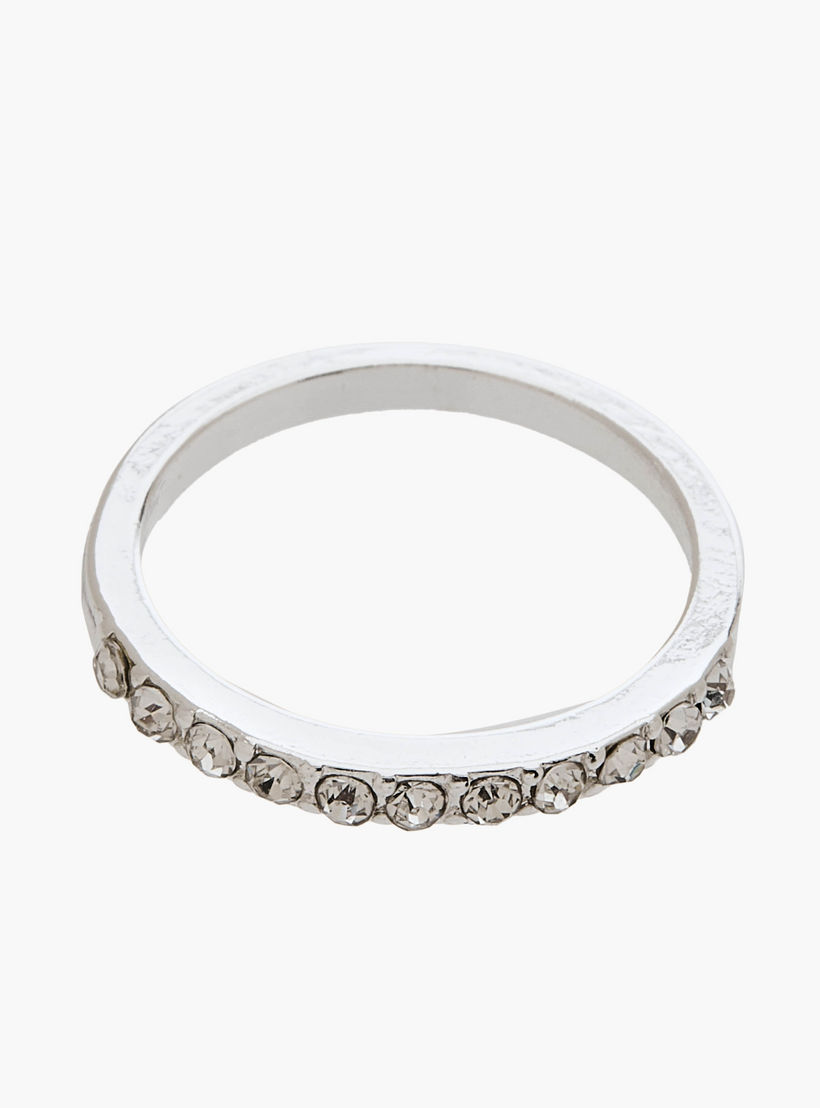 خواتم بلون فضي مزينة بتفاصيل لامعة من جلو - طقم من 6 قطع-women-watchesandjewellery-jewellery-rings-image-8