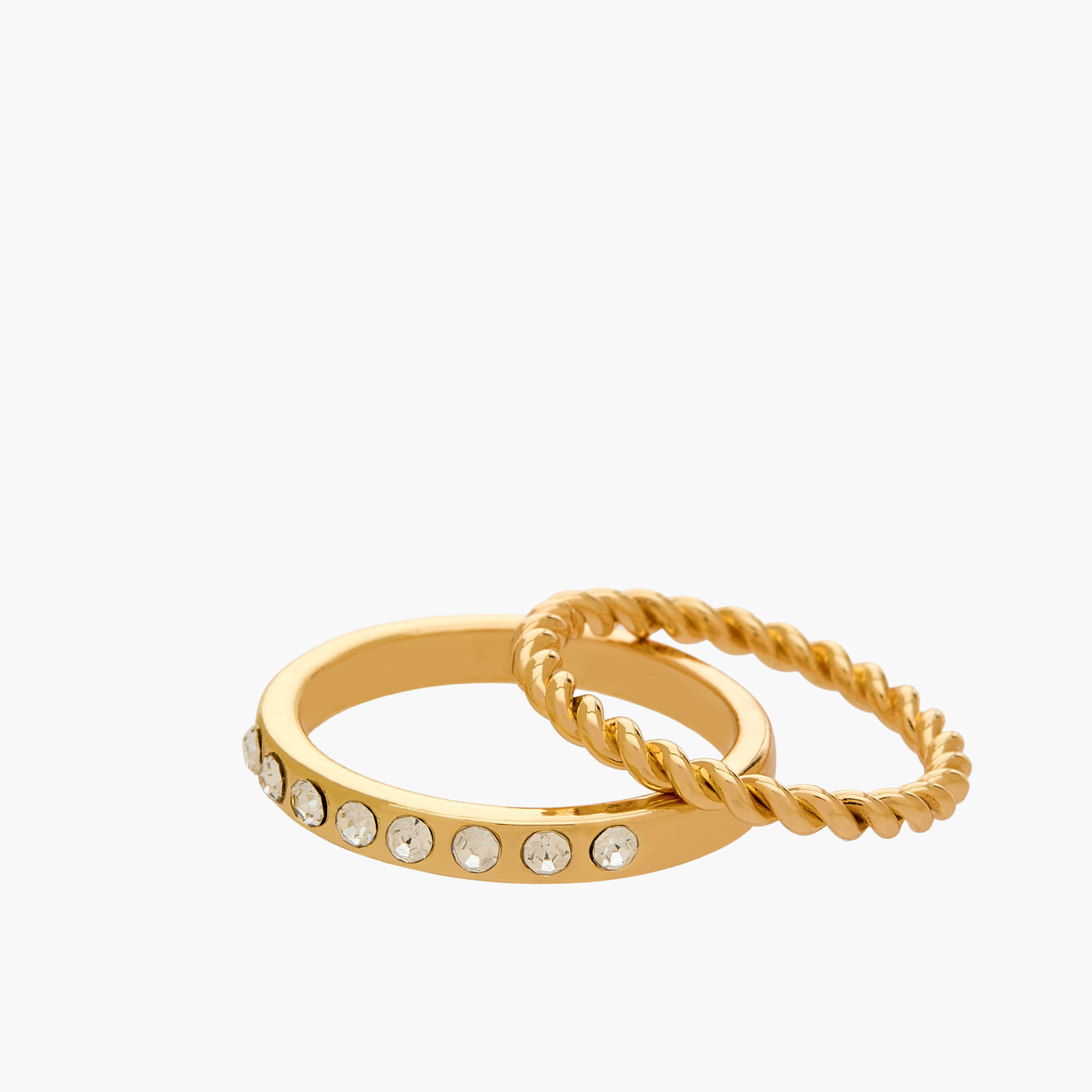 خواتم بلون ذهبي وتزيينات من جلو - طقم 8 قطع-women-watchesandjewellery-jewellery-rings-image-3