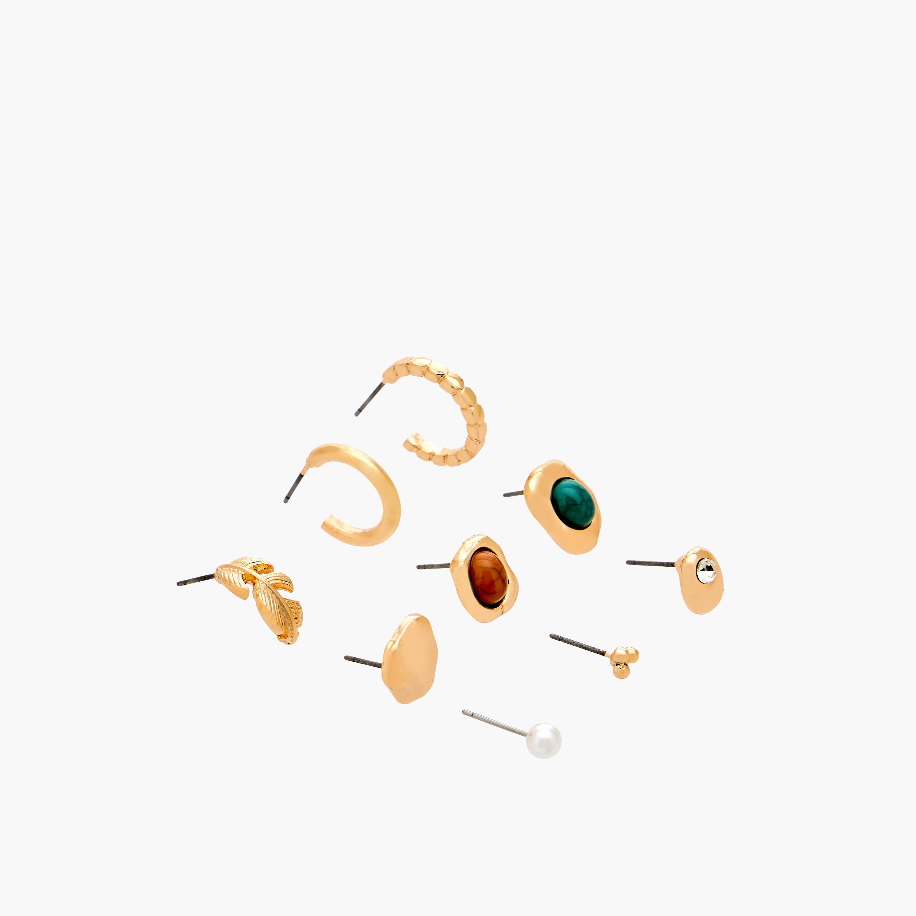 حلقان مطلية بالمينا بمكبس إغلاق خلفي من جلو - طقم من 9 قطع-women-watchesandjewellery-jewellery-earrings-image-2