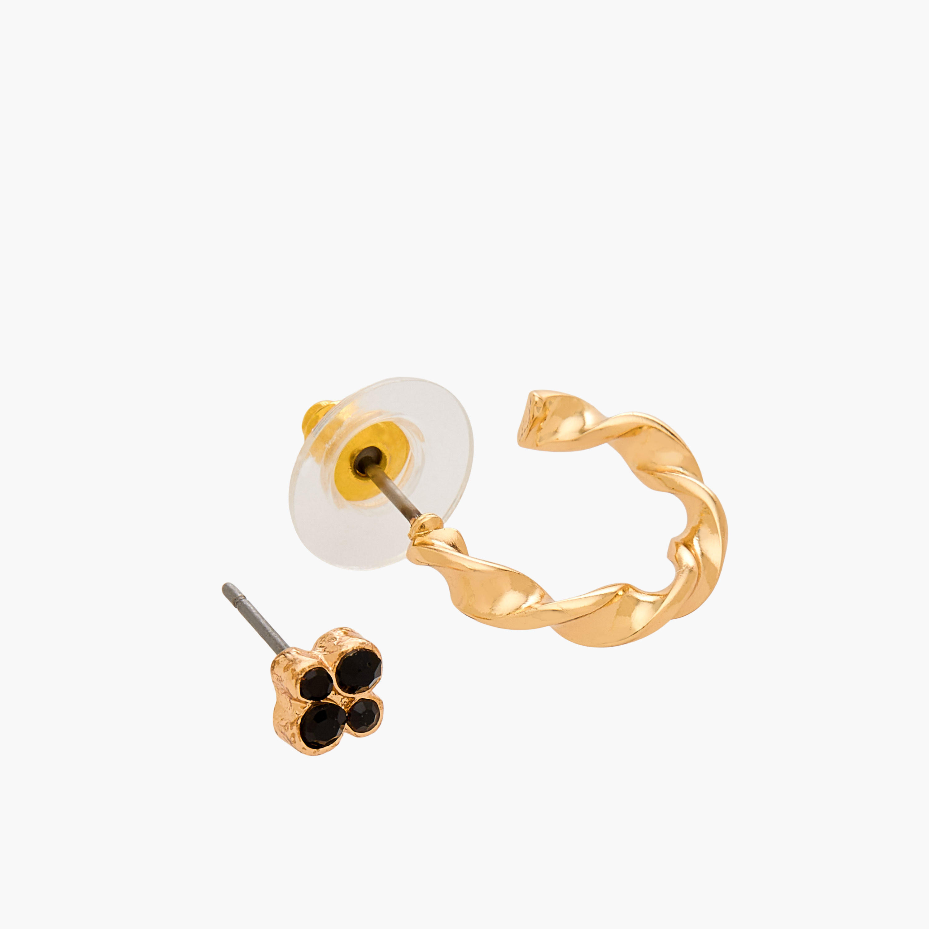 حلقان متنوعة بلون ذهبي بمكبس إغلاق من جلو - طقم 9 أزواج-women-watchesandjewellery-jewellery-earrings-image-4